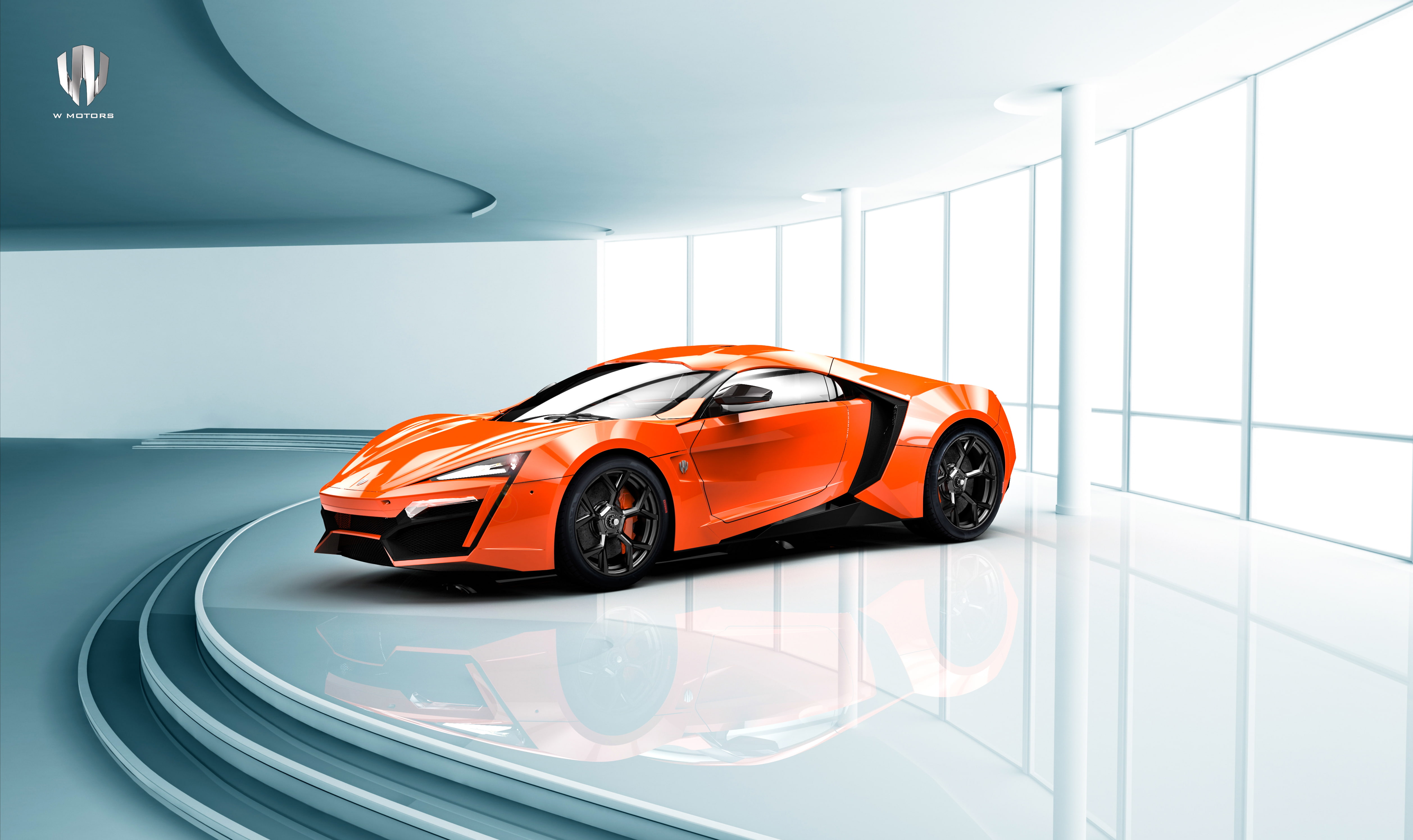 4K, orange, pavilion, W-Motors, HyperSport, Lykan, HD Wallpaper