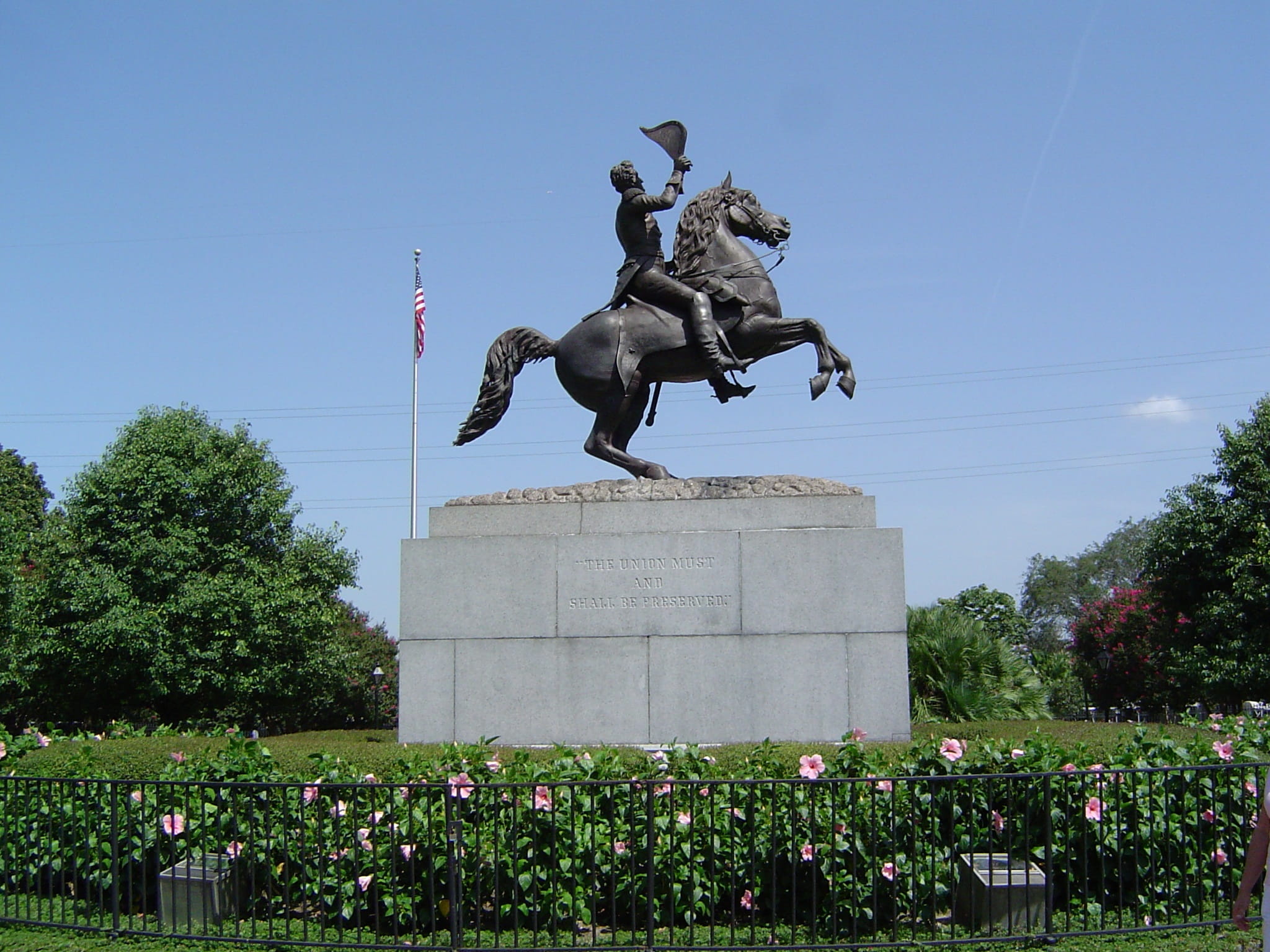outdoors, Andrew Jackson, human representation, sky, nature, no people, architecture, memorial, flower, blue, man, tree, New Orleans, riding, monument, HD Wallpaper