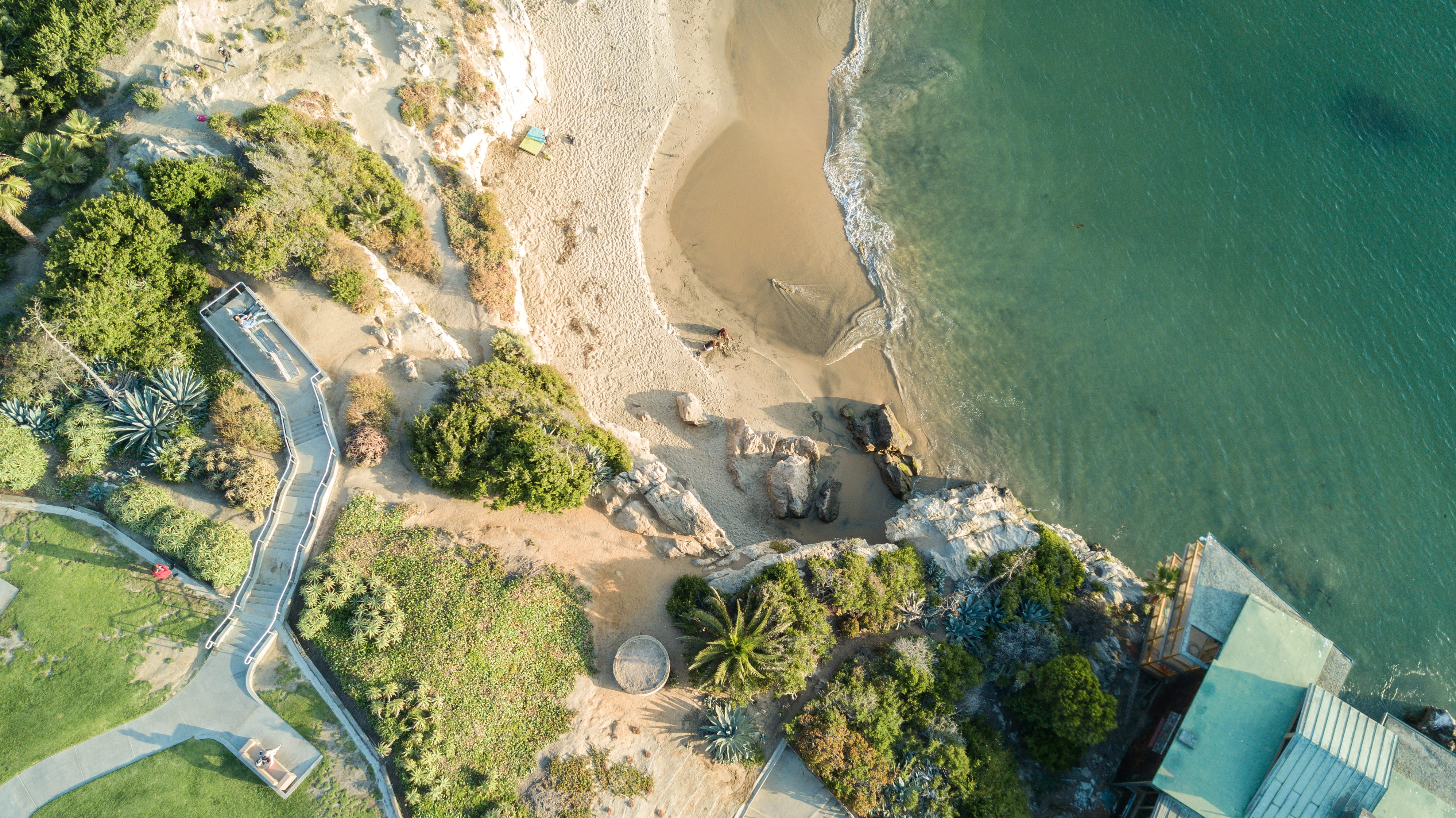 beside, sea, nature, drone, solid, view, from above, rock - object, photography, near, body, land, scenics - nature, tree, 4K, high angle view, panoramic, HD Wallpaper