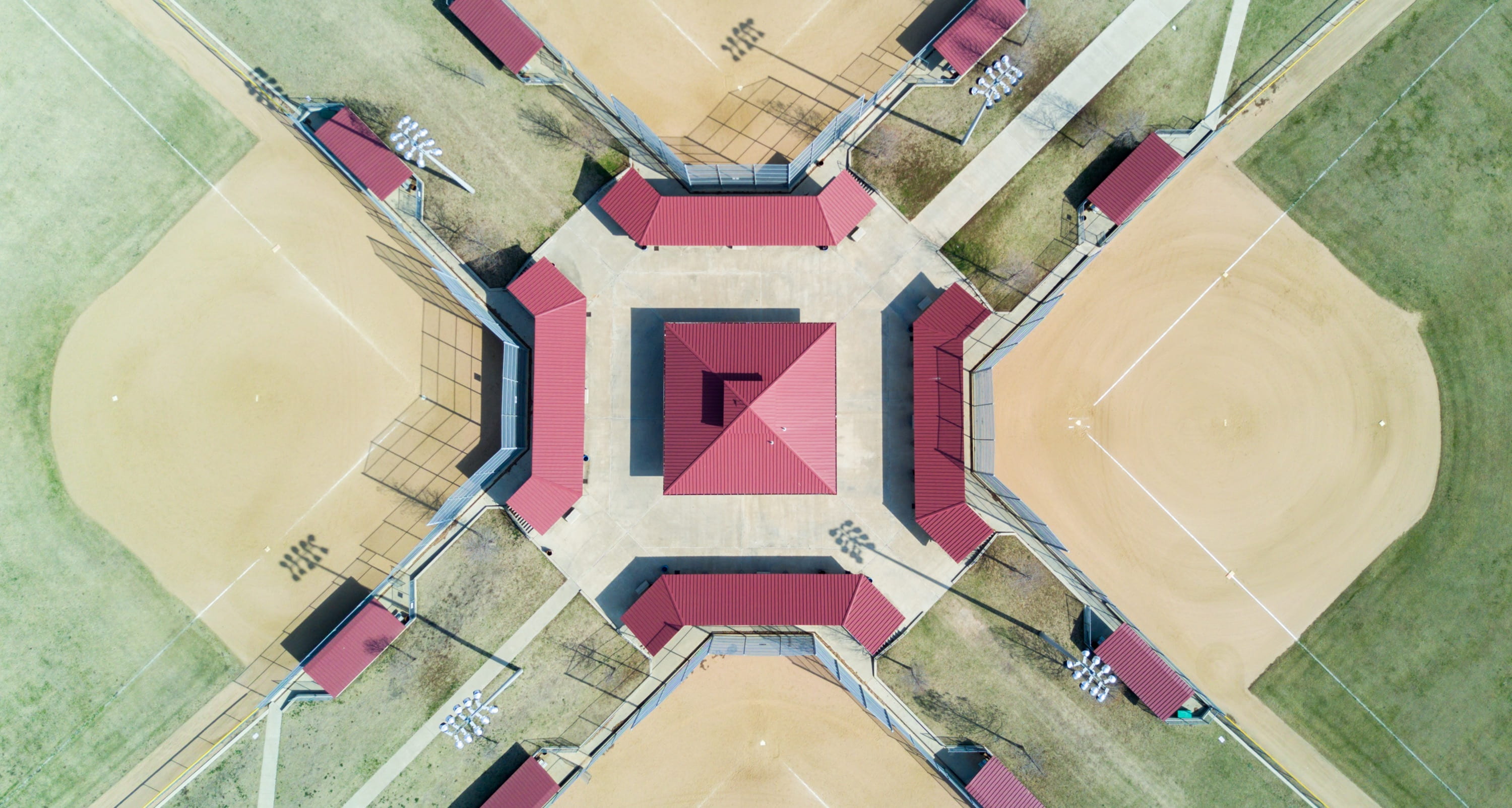 water, pattern, view, aerial, art and craft, fields, daytime, circle, design, baseball, 2K, building exterior, geometric shape, outdoors, from above, aerial view, HD Wallpaper