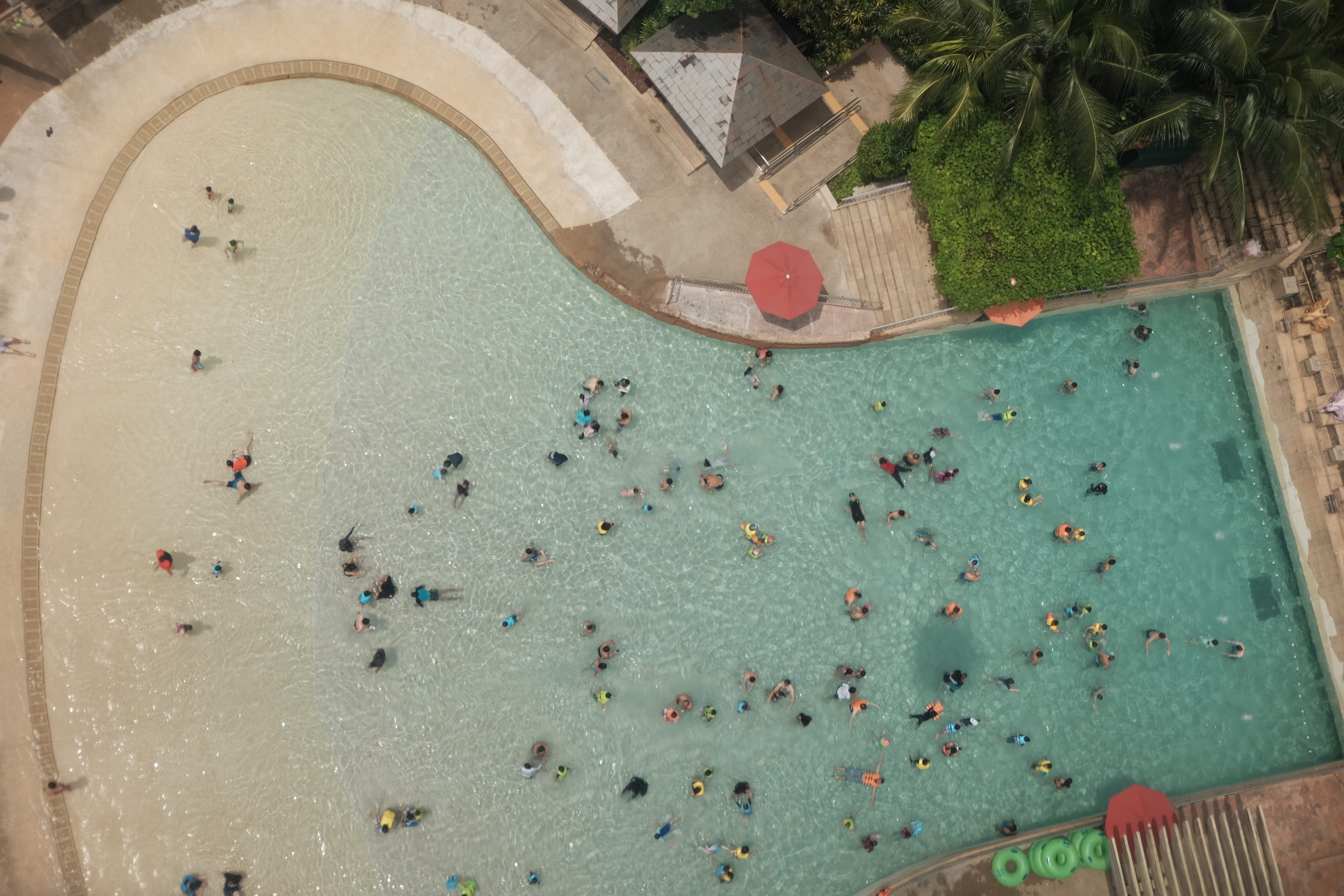 holiday, swimming, photography, concrete, people, belief, nature, view from above, architecture, tree, pool, plant, high angle view, 2K, fun park, outdoors, HD Wallpaper