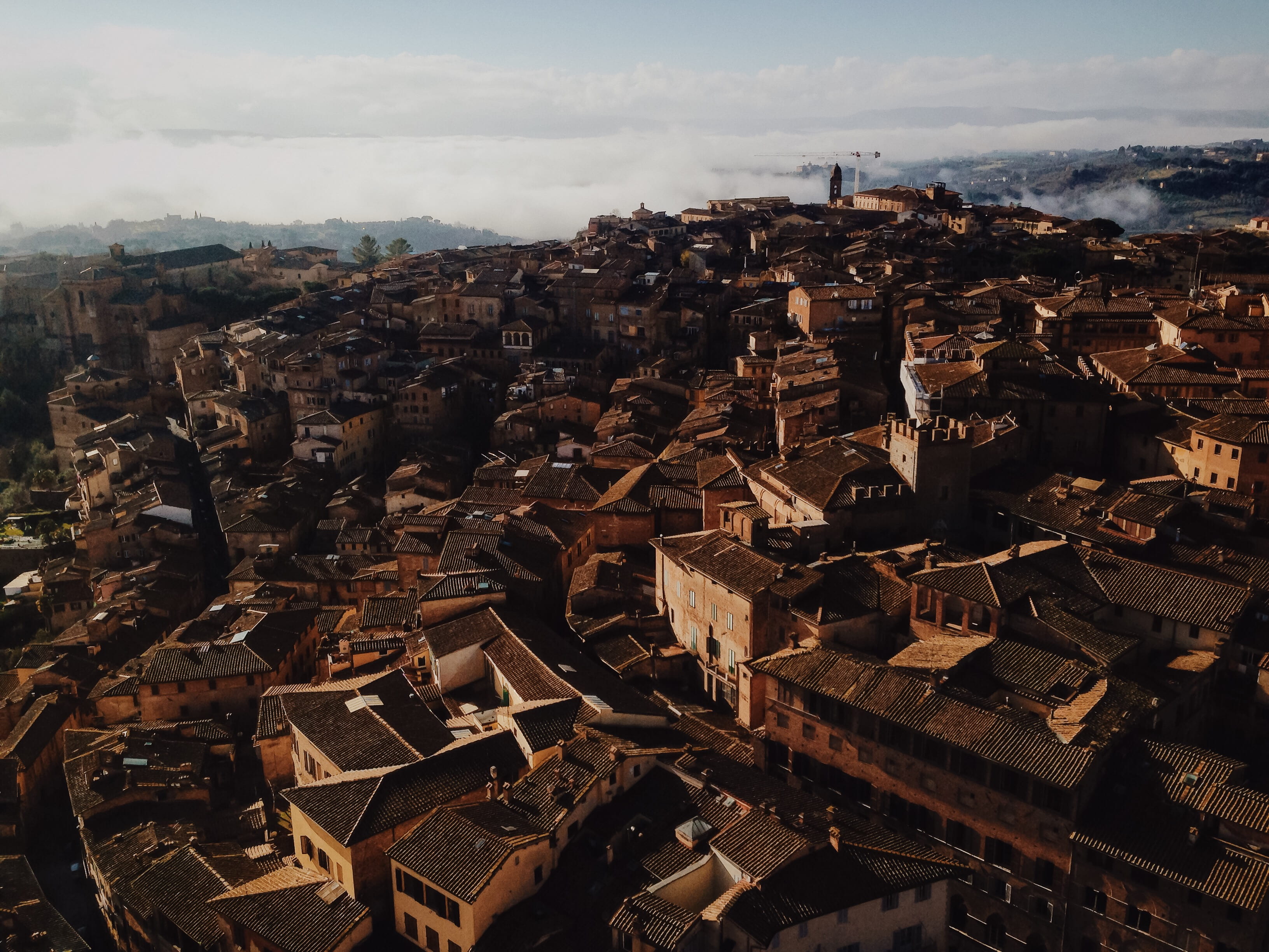 torre, mangia, style, city, roof, cityscape, rooftop, residential district, town, travel destinations, high angle view, built structure, building, 2K, HD Wallpaper