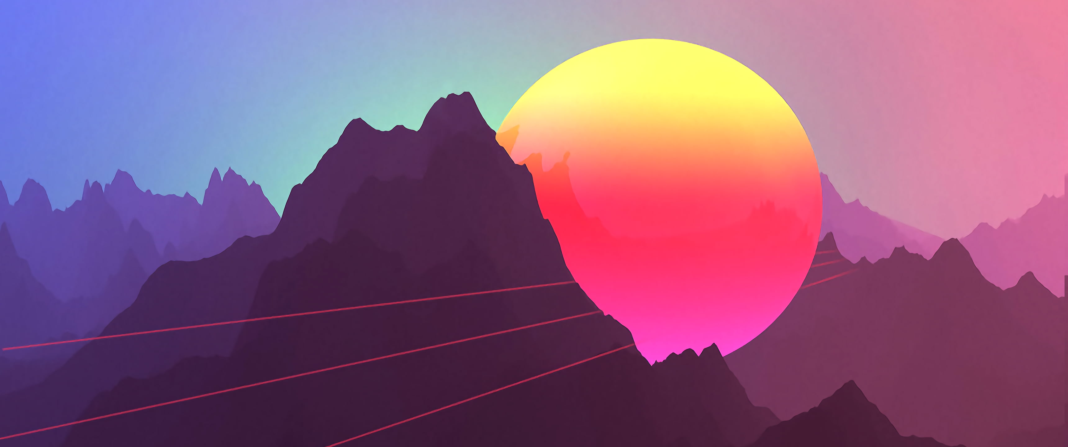 Sun, 2K, clip, outdoors, balloon, peak, mountain peak, sky, landscape, no people, twilight, travel destinations, mountains, purple, scenics - nature, nature, HD Wallpaper