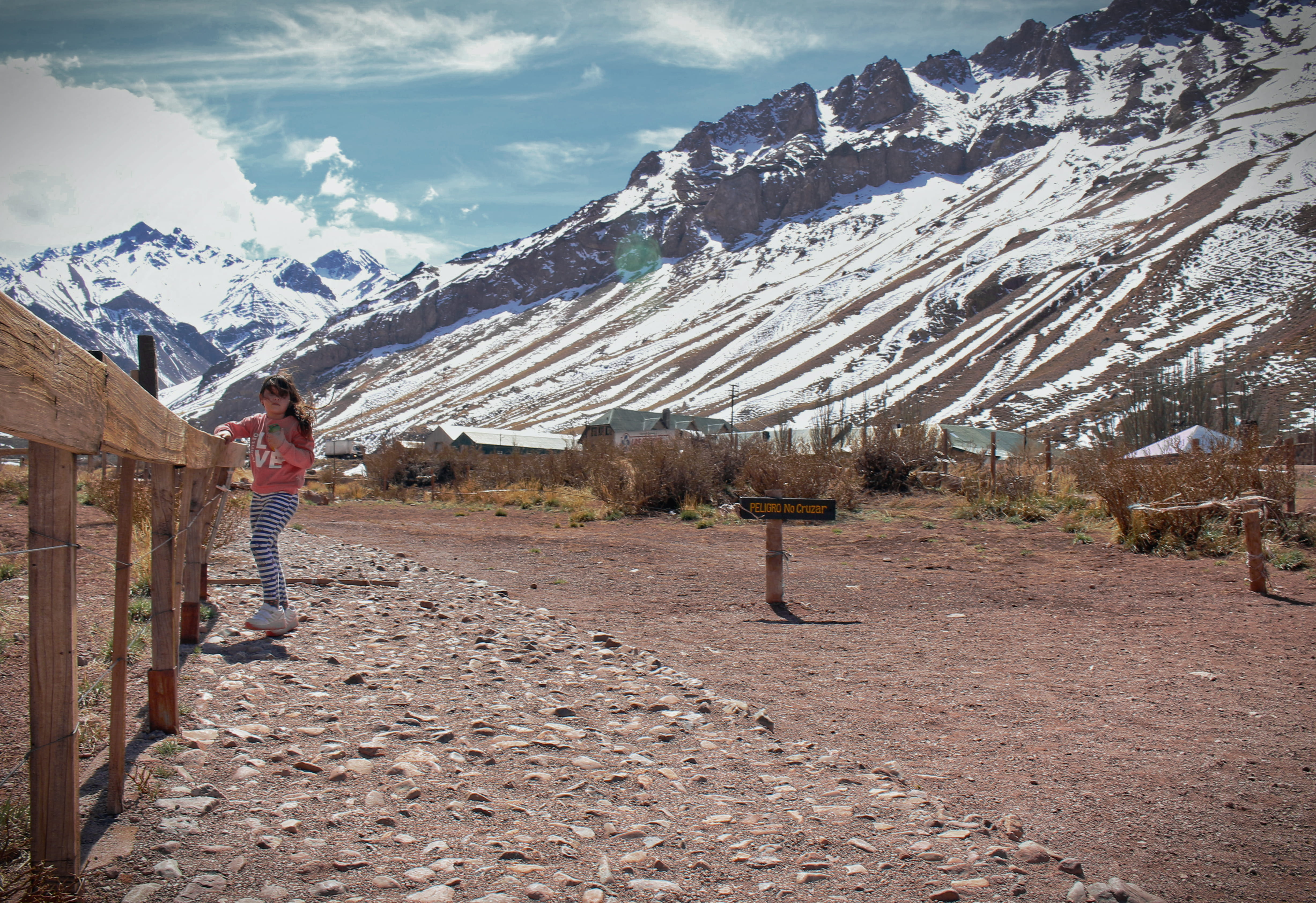 mountain, day, andes, mendoza, kid, danger, mountains, standing, mountain range, scenics - nature, one person, outdoors, girl, san martin, nature, casual clothing, HD Wallpaper