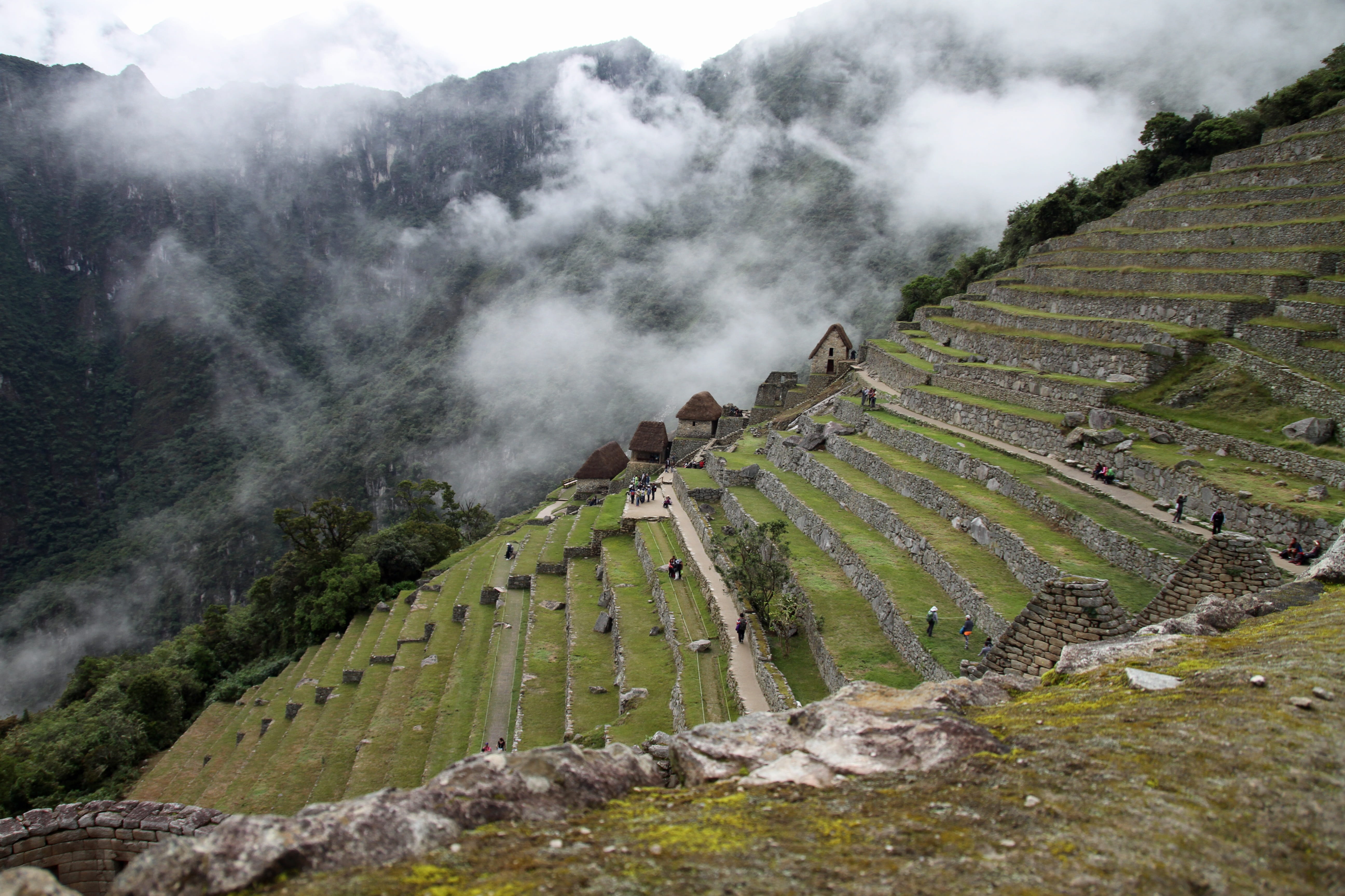 travel destinations, beauty in nature, trail, no people, Machu, day, old ruin, fog, tranquil scene, civilization, Picchu, andes, Peru, built structure, HD Wallpaper