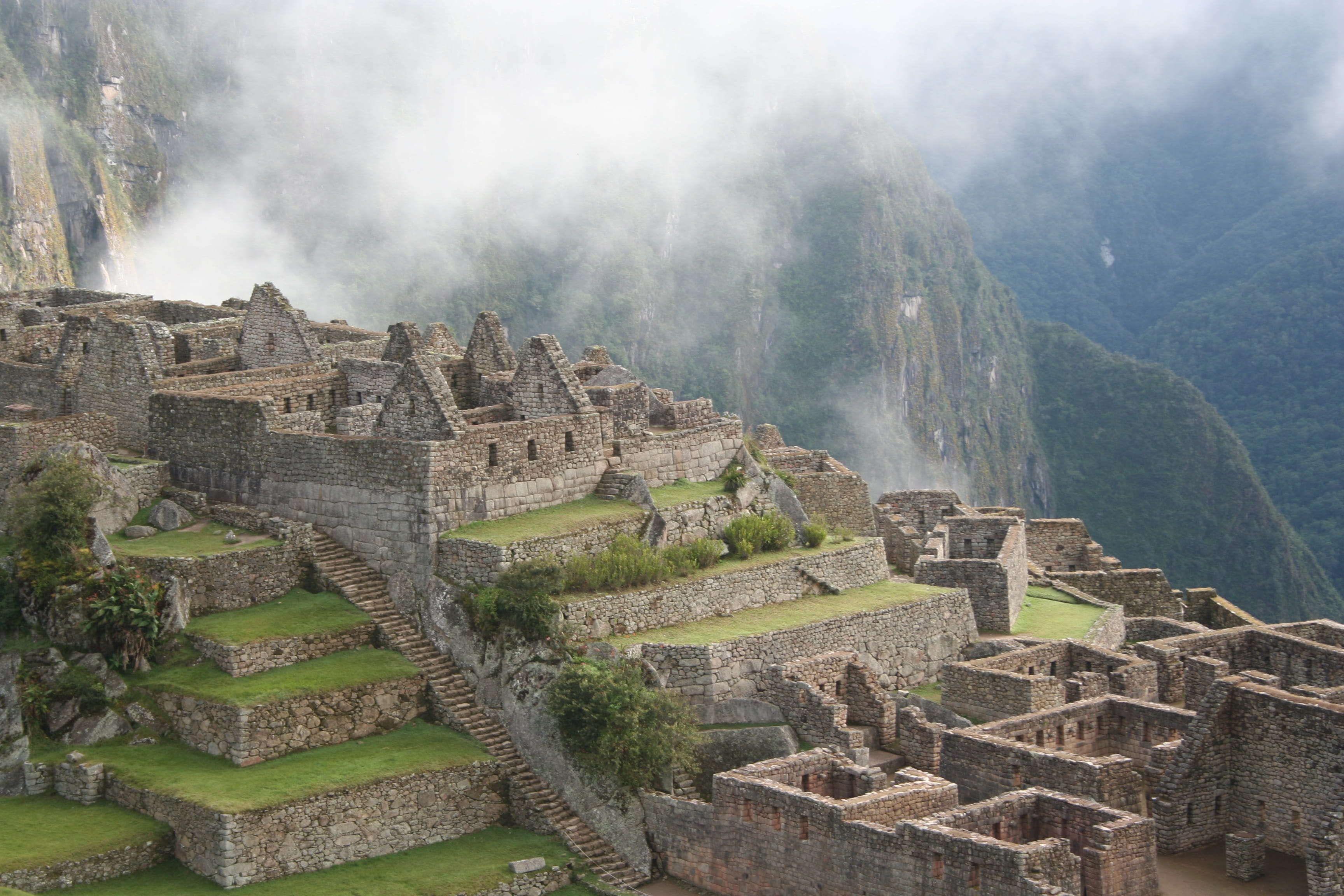 tourism, architecture, Trail, archaeology, old, building exterior, ruined, Inca, no people, fog, history, ancient civilization, travel, the past, day, 2K, HD Wallpaper