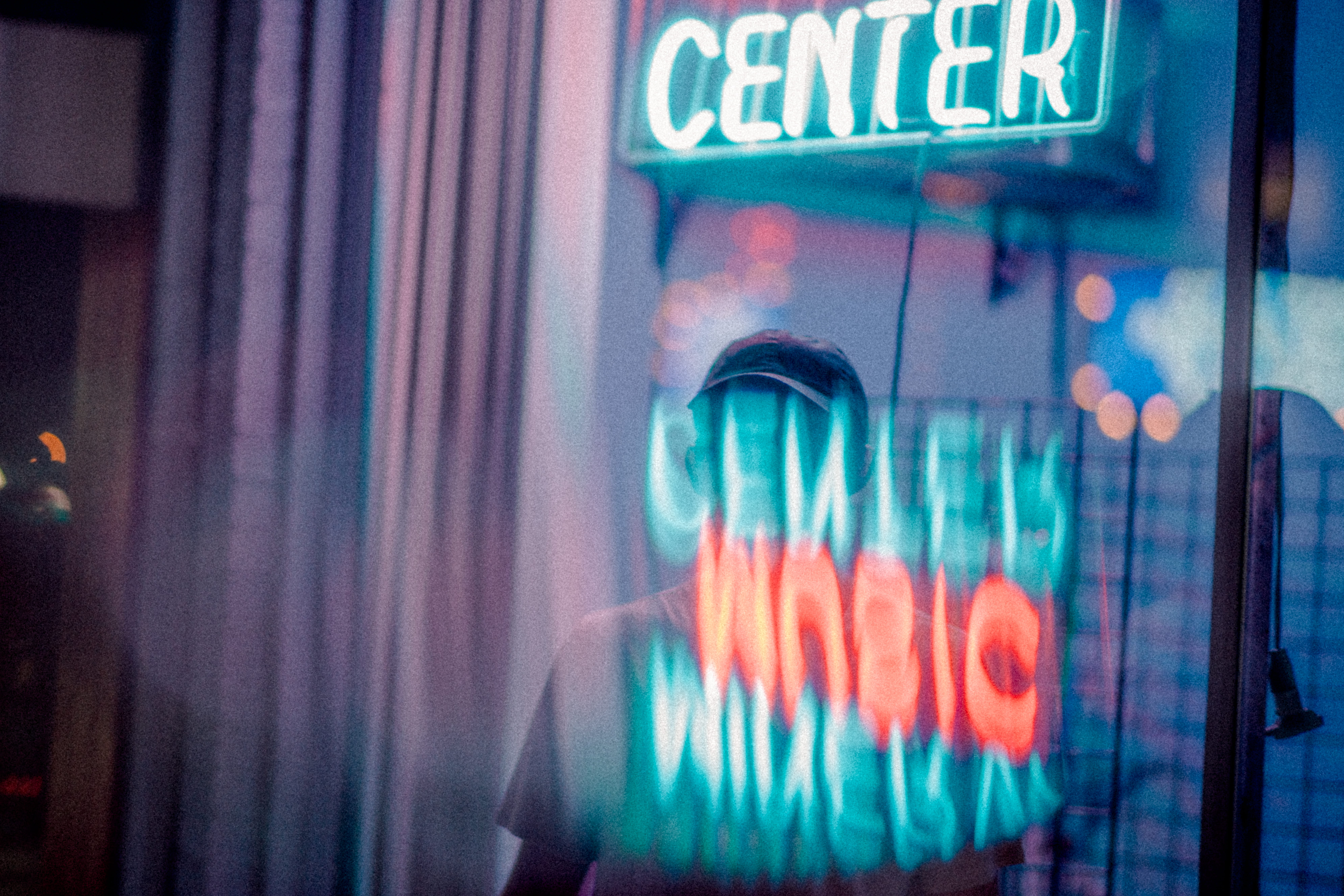 text, retail, transparent, communication, sign, lights, glass, center, store window, behind, city, multi colored, light, indoors, wall, 8K, clear, window, HD Wallpaper