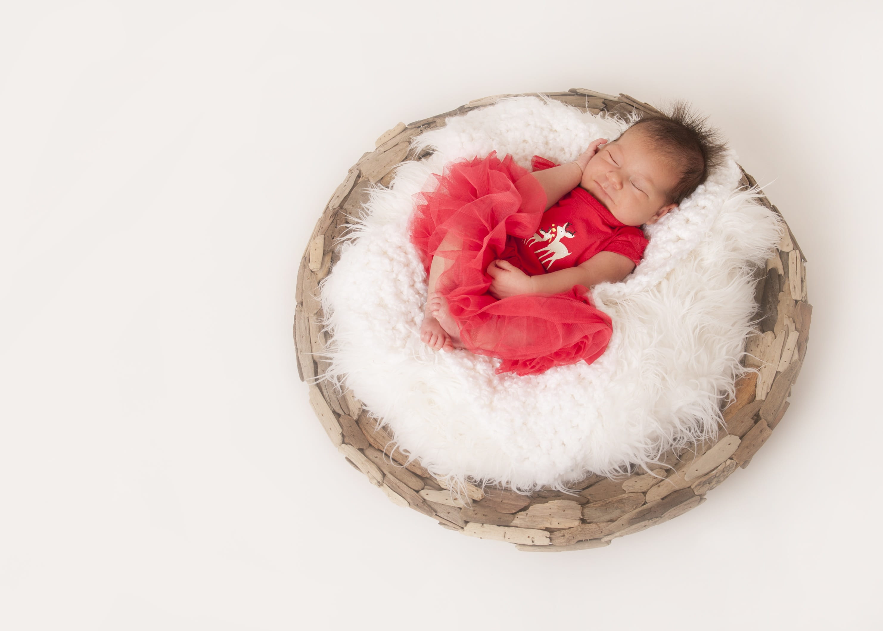 inka, basket, child, babyhood, studio shot, one person, cute, sleeping, white background, newborn, indoors, young, christmas, eyes closed, 2K, love, beautiful girl, HD Wallpaper