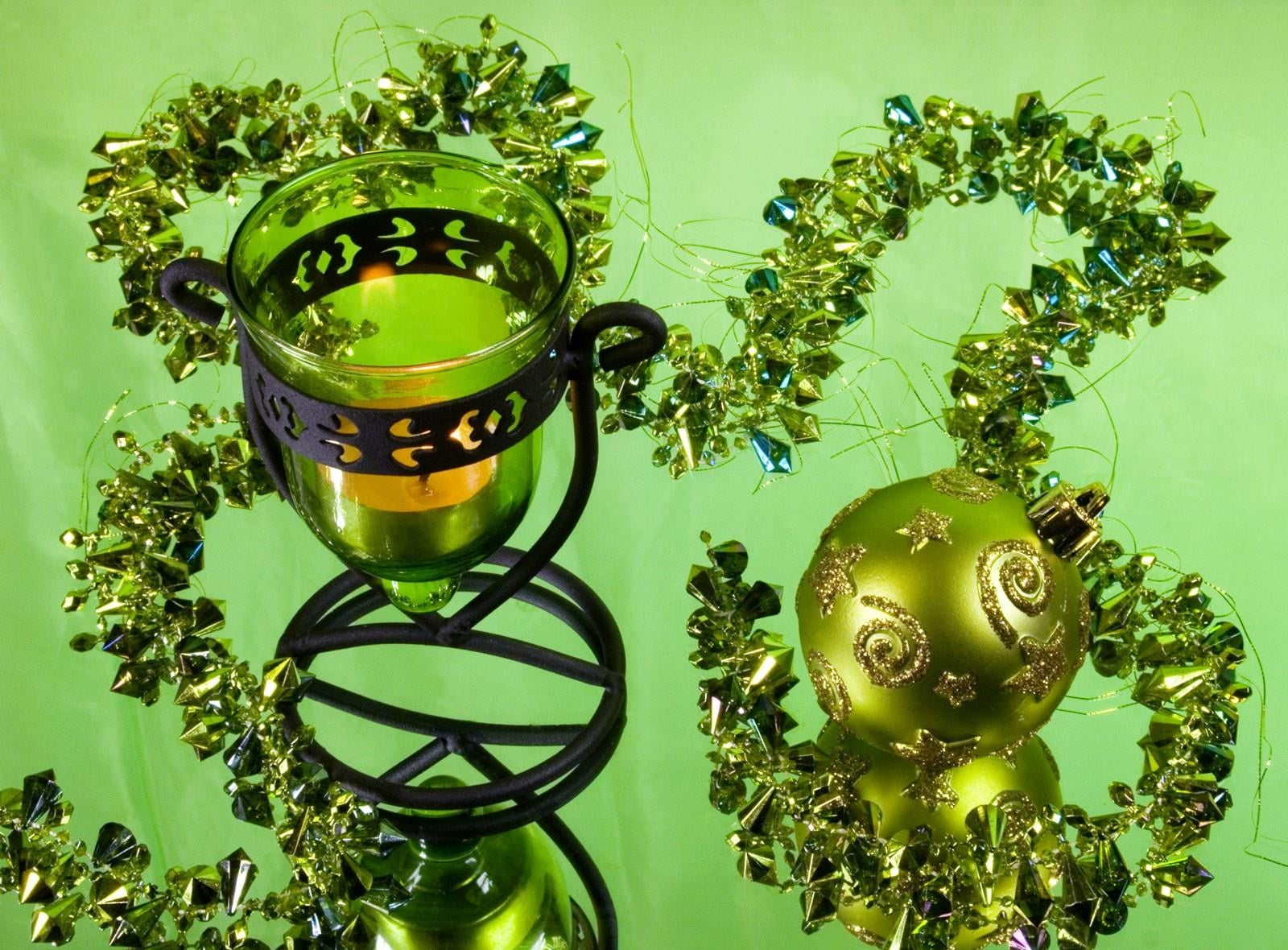 elegance, freshness, christmas Decoration, candlestick, potted plant, table, decor, winter, 720P, green, glass - Material, plant part, flower, holiday, HD Wallpaper