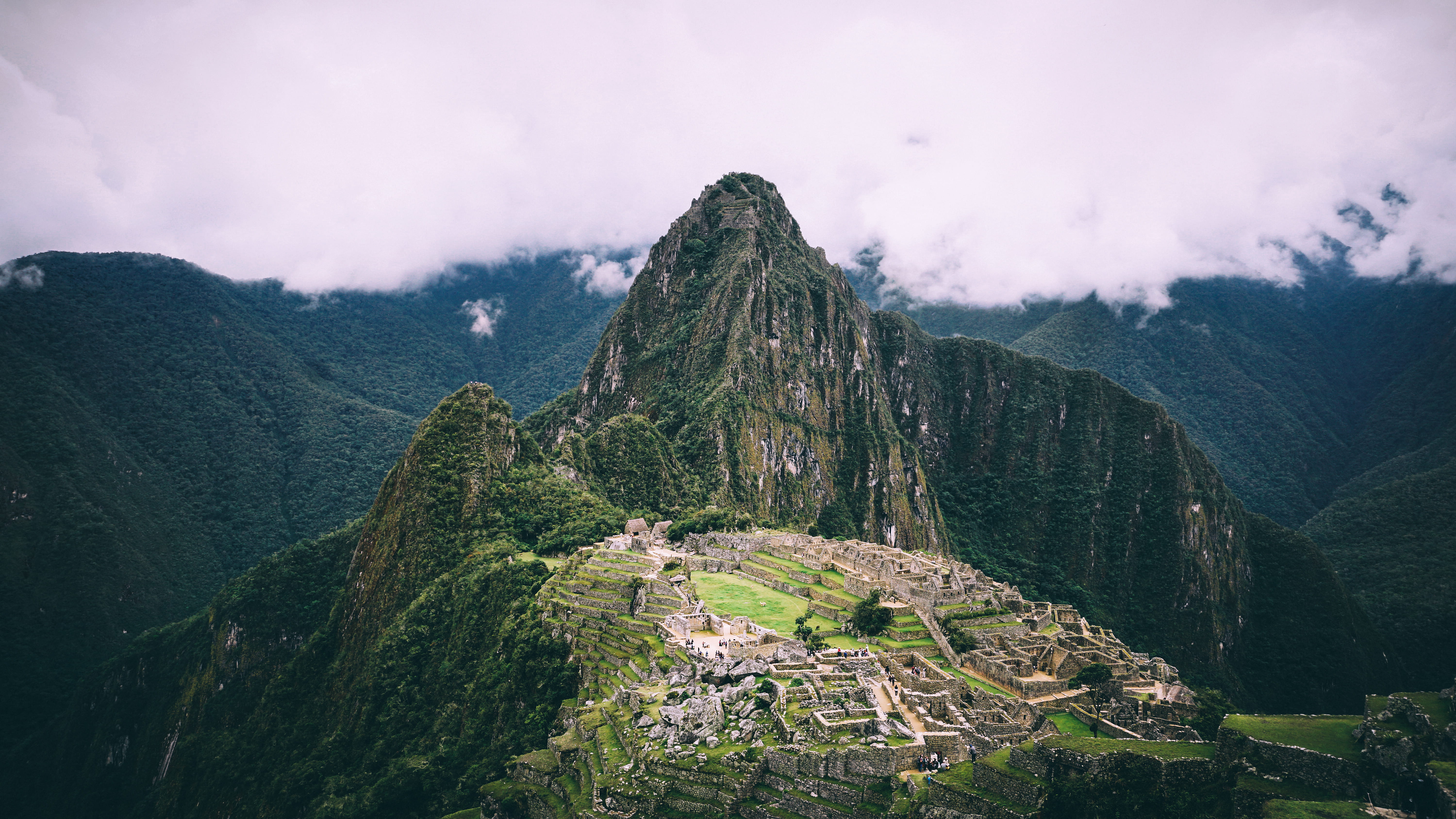 cloud - sky, mountain range, valley, outdoors, inca, tranquility, beauty in nature, nature, ancient civilization, tourism, landscape, jungle, ruin, mountain peak, HD Wallpaper