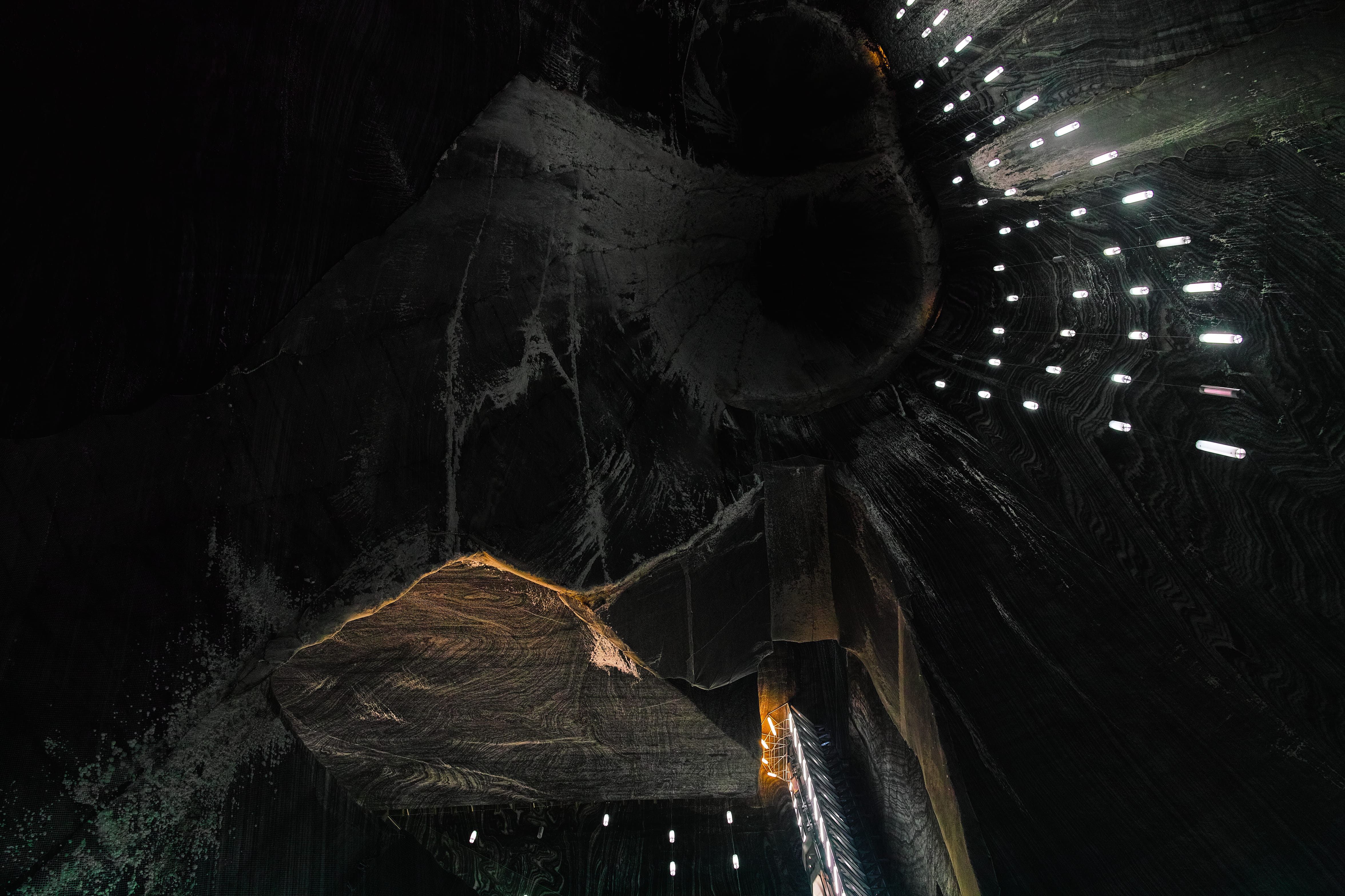 outdoors, illuminated, cave, cavern, untitled, indoors, tree, light, low angle view, architecture, cold temperature, Salina, no people, black color, nature, HD Wallpaper