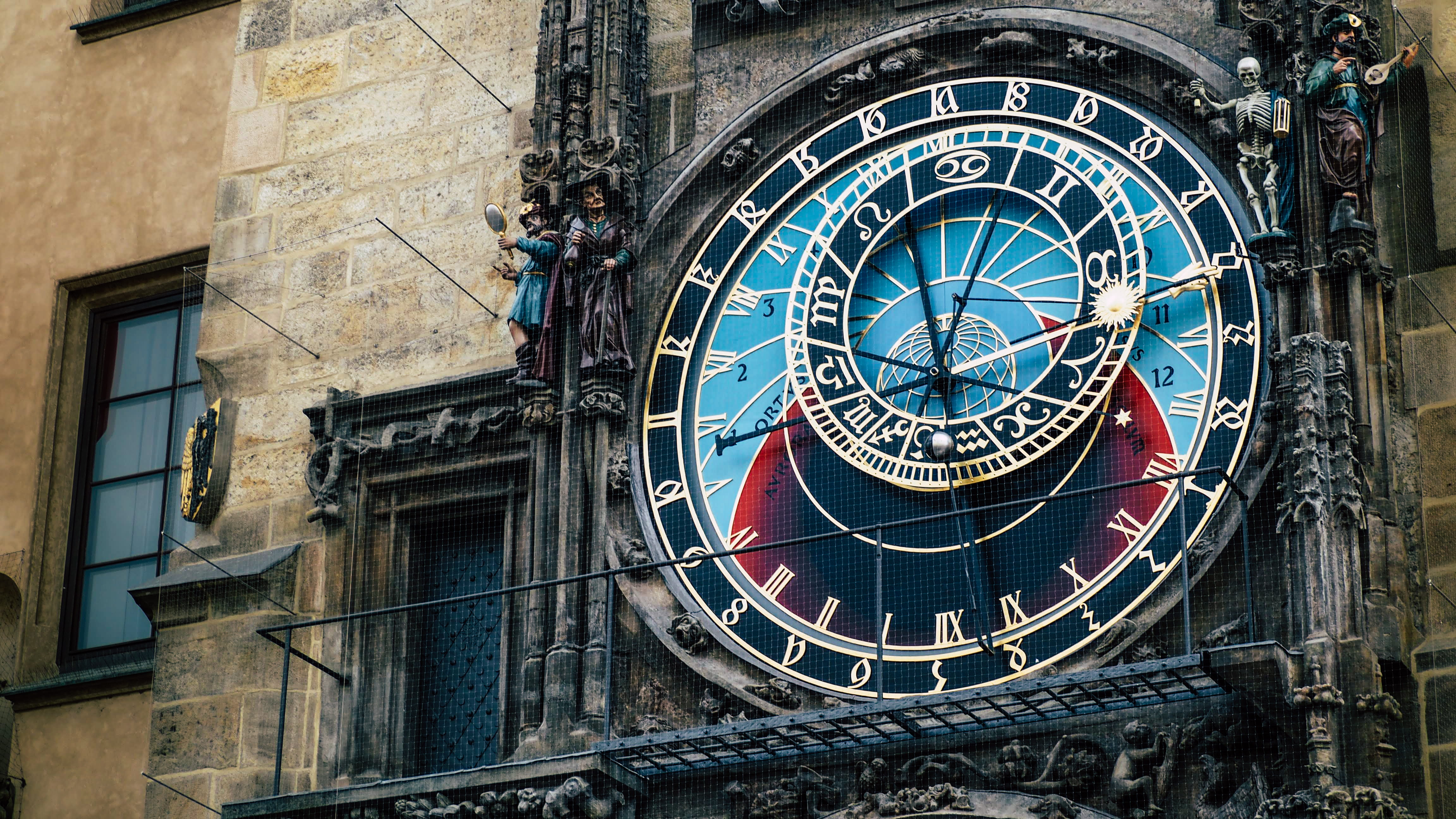 architecture, history, building exterior, grand, ornate, prague, the past, time, analog clock, 4K, travel destinations, clock tower, low angle view, czech republic, HD Wallpaper