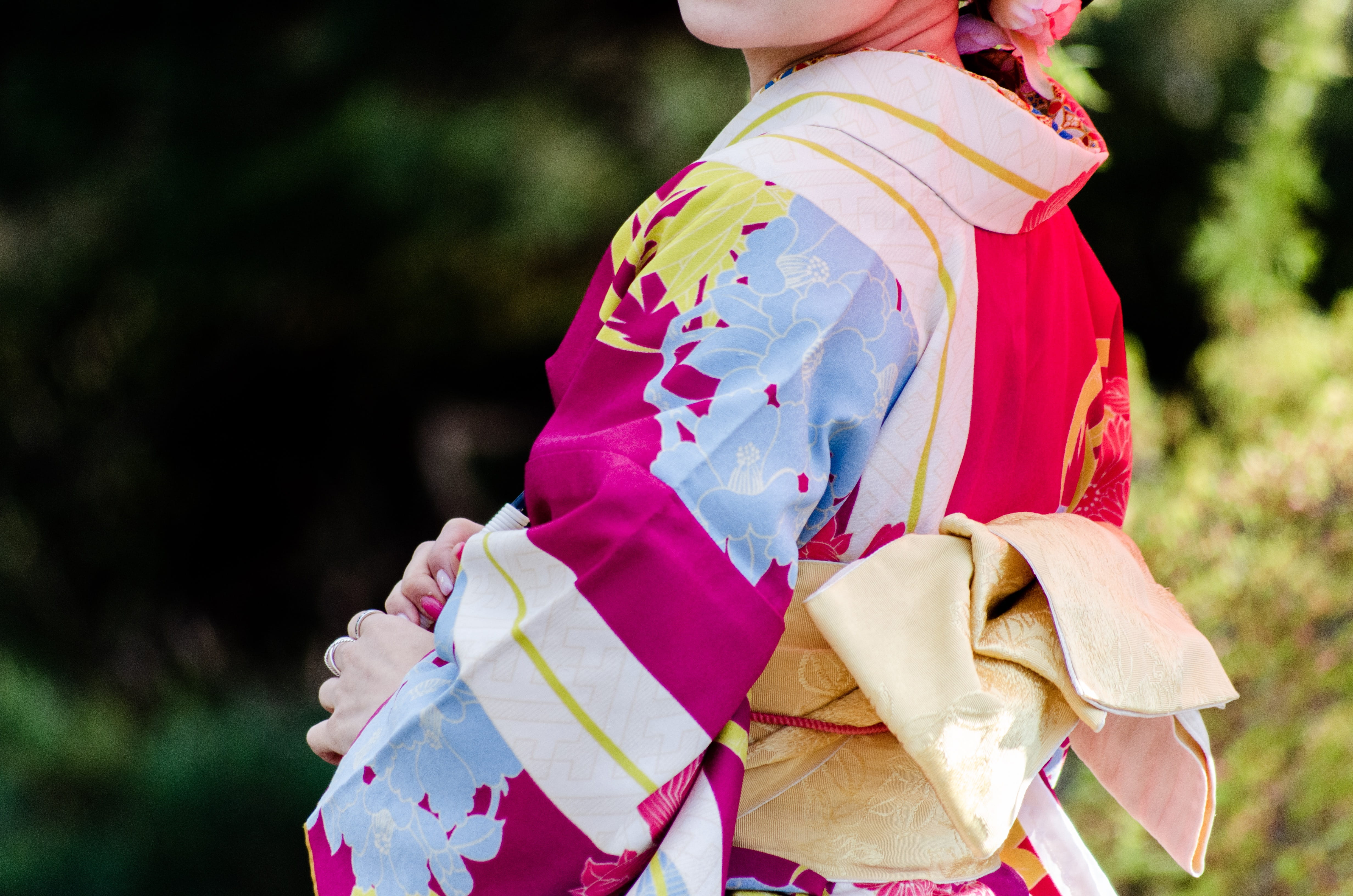 cap, child, standing, gown, human, one person, swimming cap, woman, offspring, leisure activity, floral design, apparel, focus on foreground, fashion, midsection, HD Wallpaper
