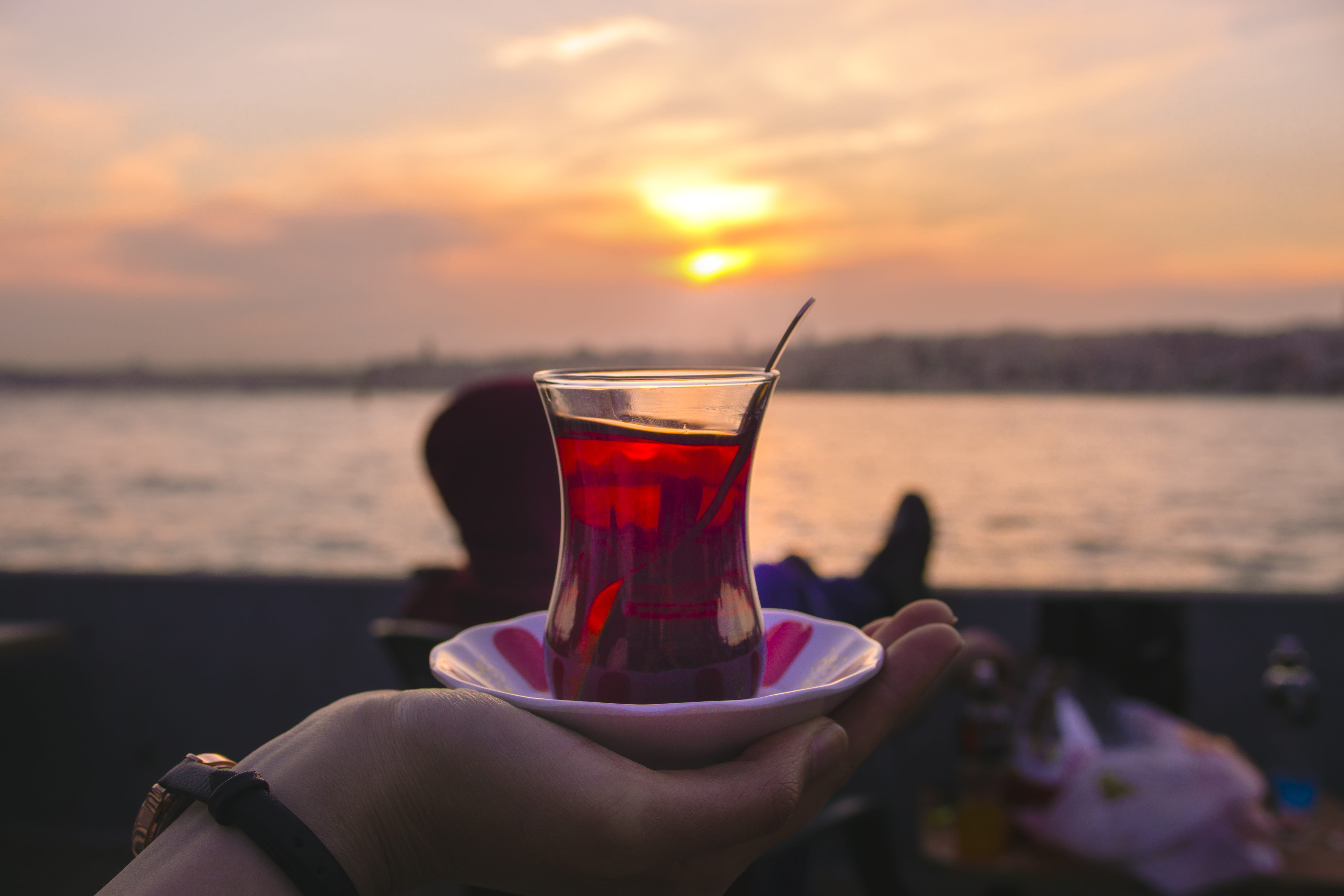 saucer, istanbul, drinking, cup, water, coffee cup, tea, sunset, pottery, beauty in nature, refreshment, leisure activity, human, real people, drink, beer, HD Wallpaper