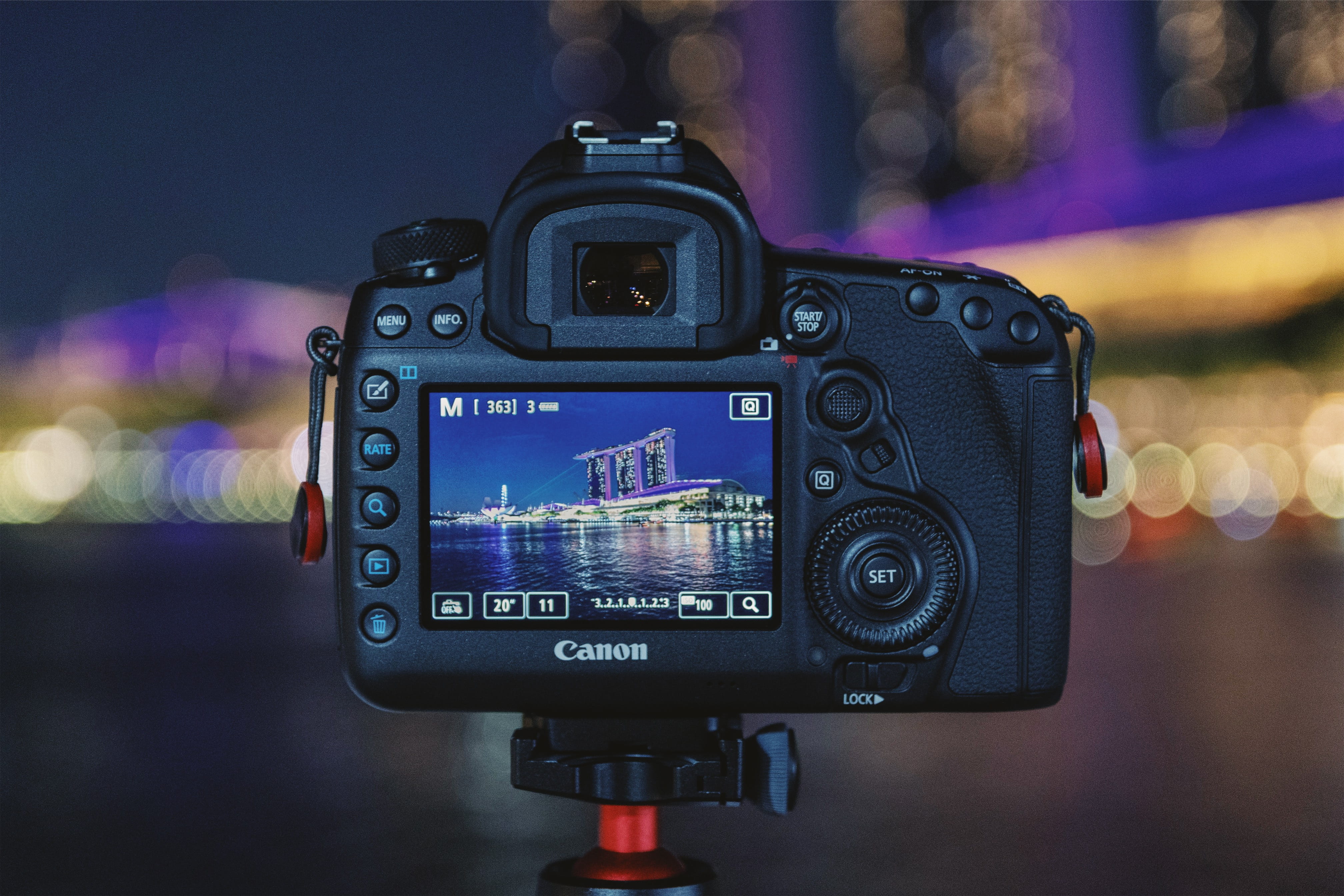 tripod, technology, circles, close-up, bokeh, video camera, monitor, slr camera, view, communication, no people, focus on foreground, home video camera, HD Wallpaper