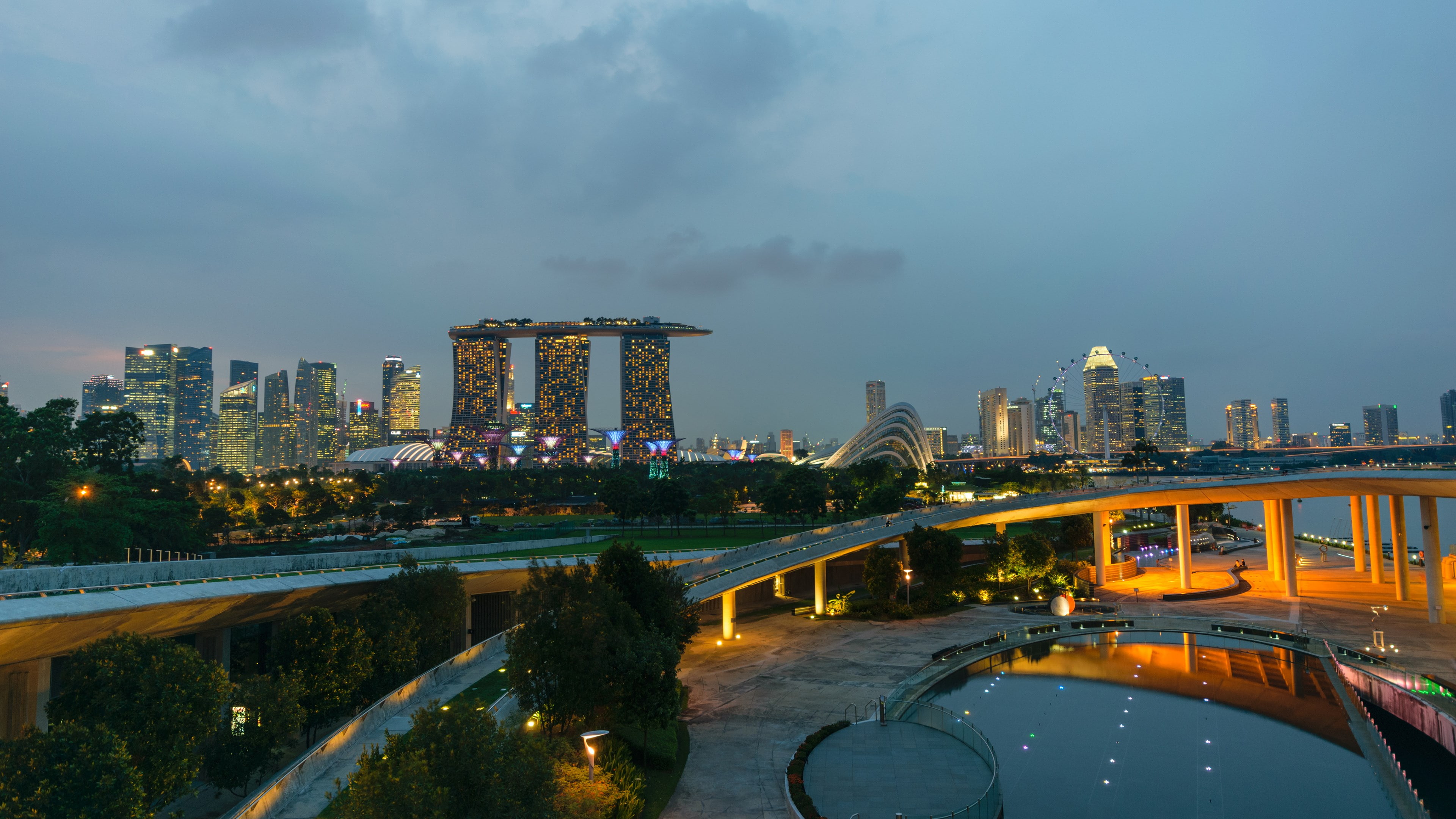 4K, marina bay sands, HD Wallpaper