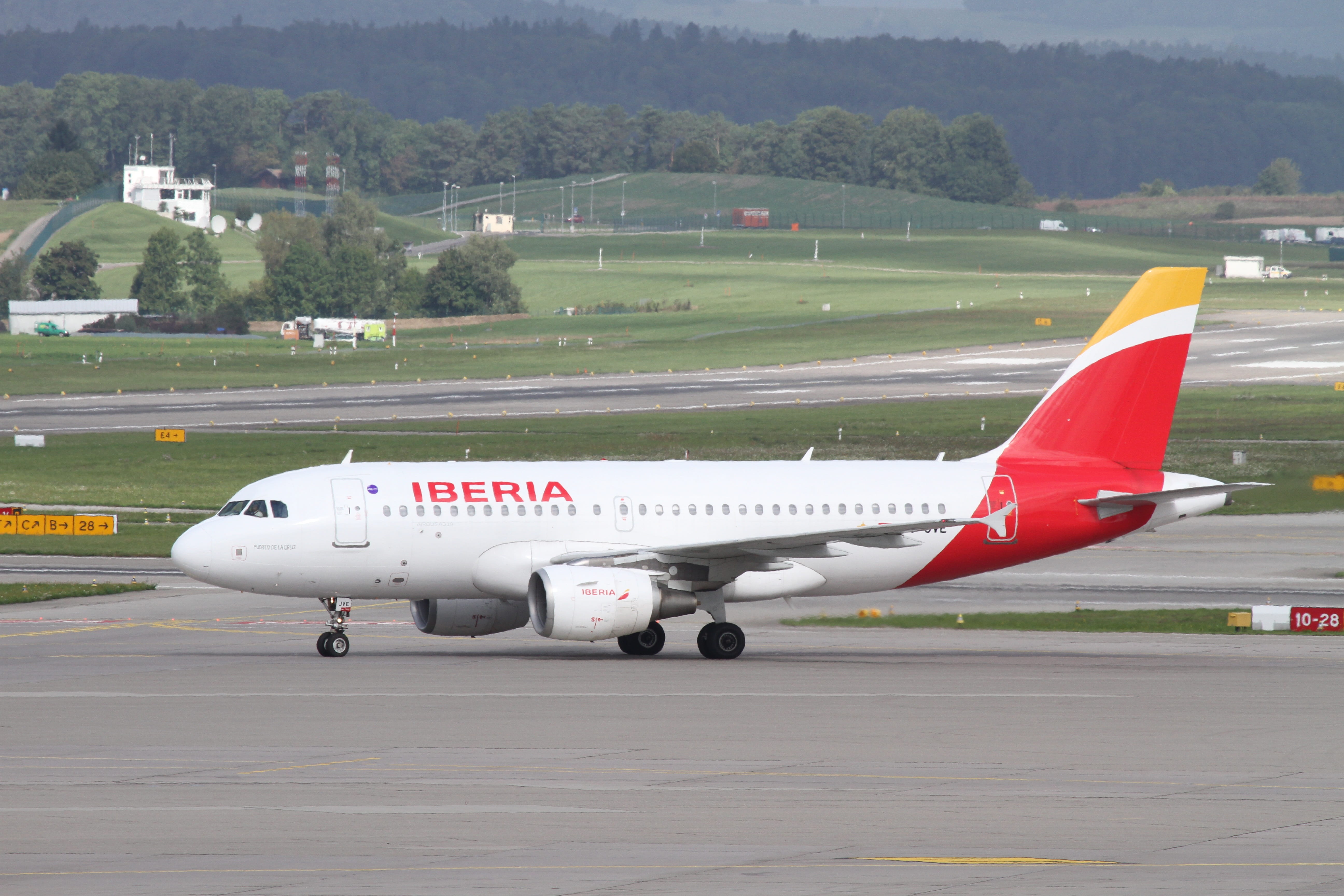 airplane, day, flights, transport, airport zurich, no people, taking off, landing - touching down, flyer, iberia, aircraft wing, side view, engine, 5K, HD Wallpaper