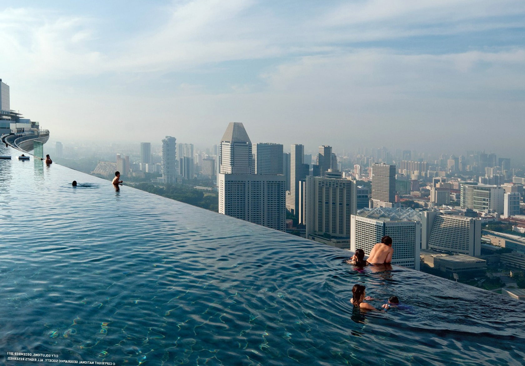outdoors, men, city, skyscraper, singapore marina bay, built structure, water, architecture, building, cityscape, one person, cloud - sky, nature, 720P, HD Wallpaper