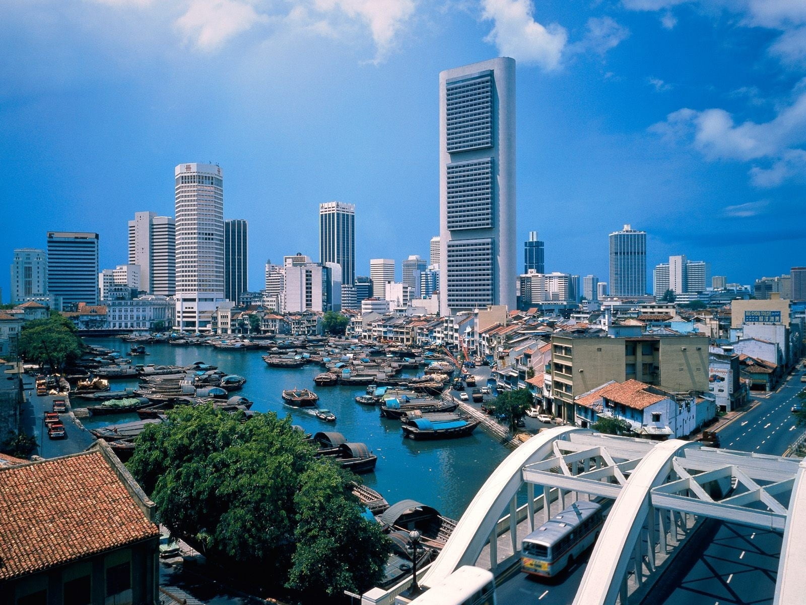 thailand, hotel, cityscape, river, travel Destinations, metropolis, tower, singapore, yacht, asia, mode of transportation, travel, skyscrapers, famous Place, HD Wallpaper