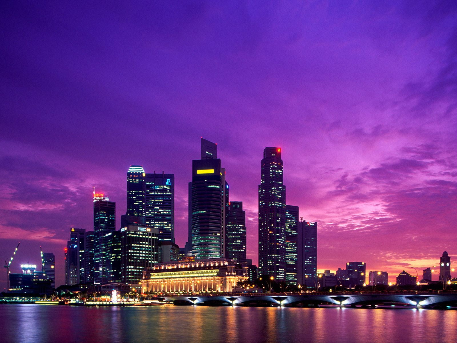 skyline, twilight, world, photo, 720P, singapore, hd, travel and world, travel, HD Wallpaper