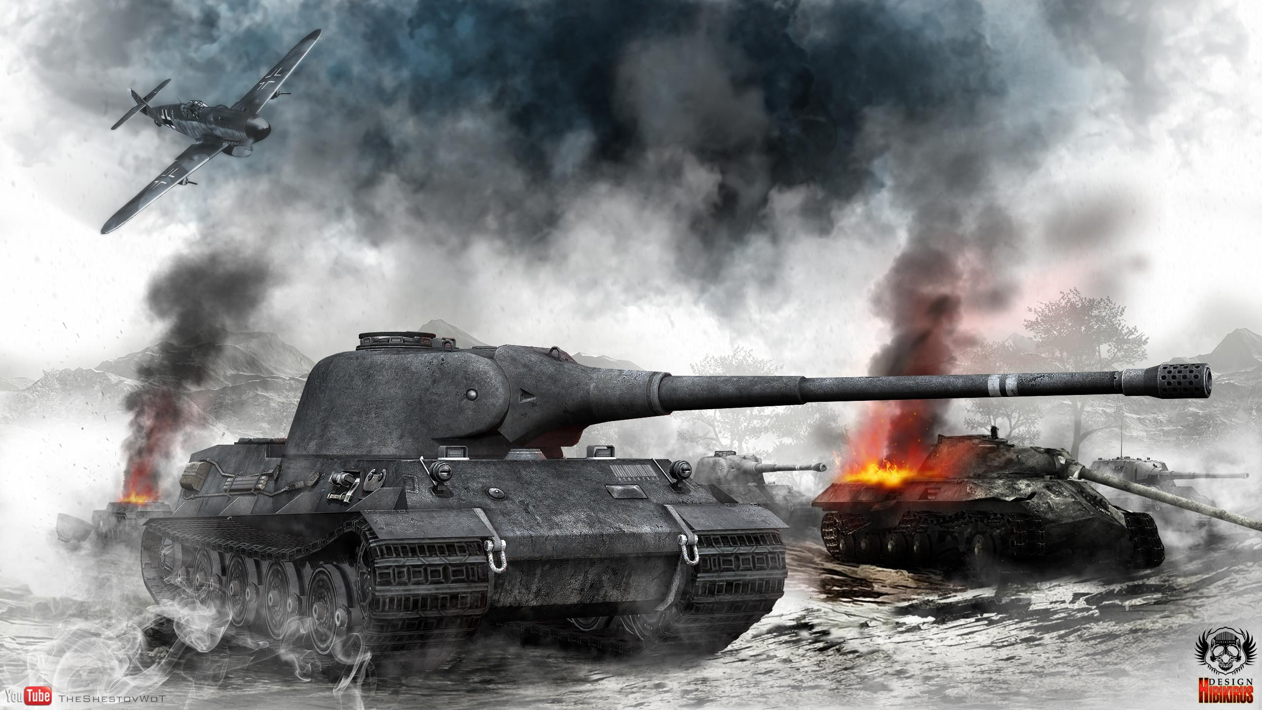 d, world, 2K, smoke, tanks, tanks from games, world of tanks, games, graphics, 3d graphics, HD Wallpaper