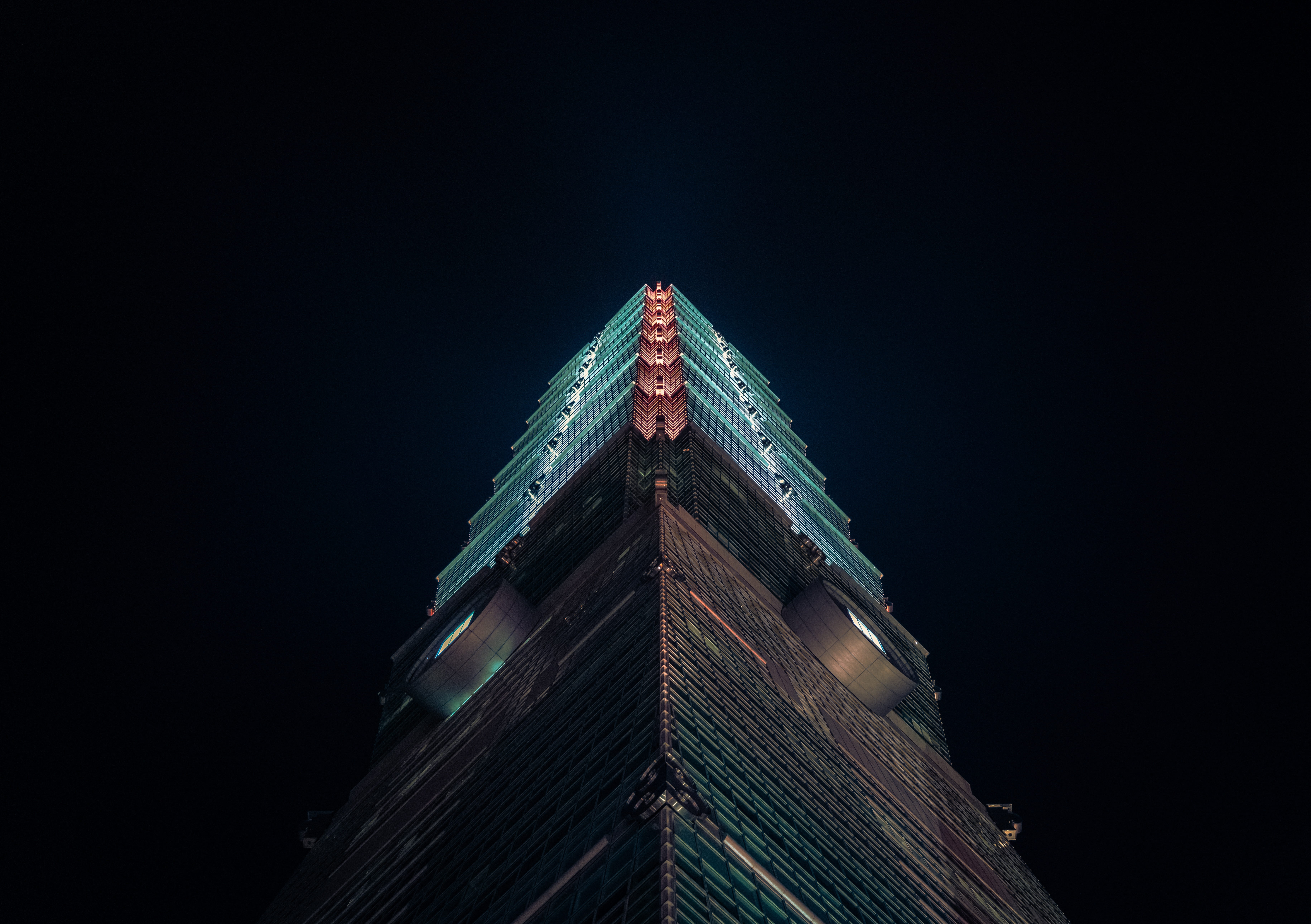 tall - high, skyscraper, travel destinations, city, tower, view, 5K, building exterior, spire, taipei 101, metropolis, landmark, downtown, cityscape, modern, HD Wallpaper