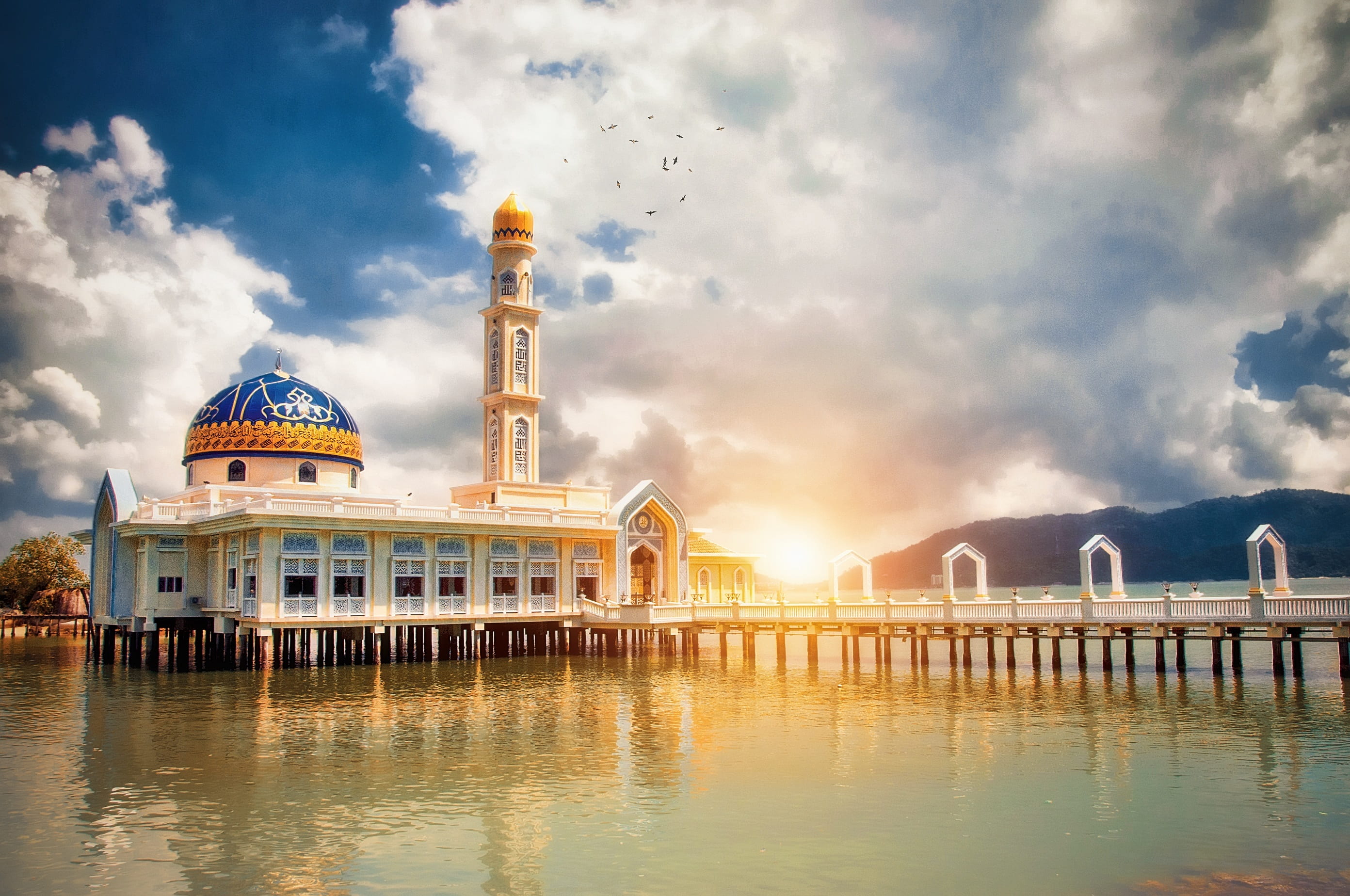 panorama, built structure, religion, transportation, loyalty, outdoors, water, reflection, government, travel, dome, tower, sky, place of worship, city, HD Wallpaper