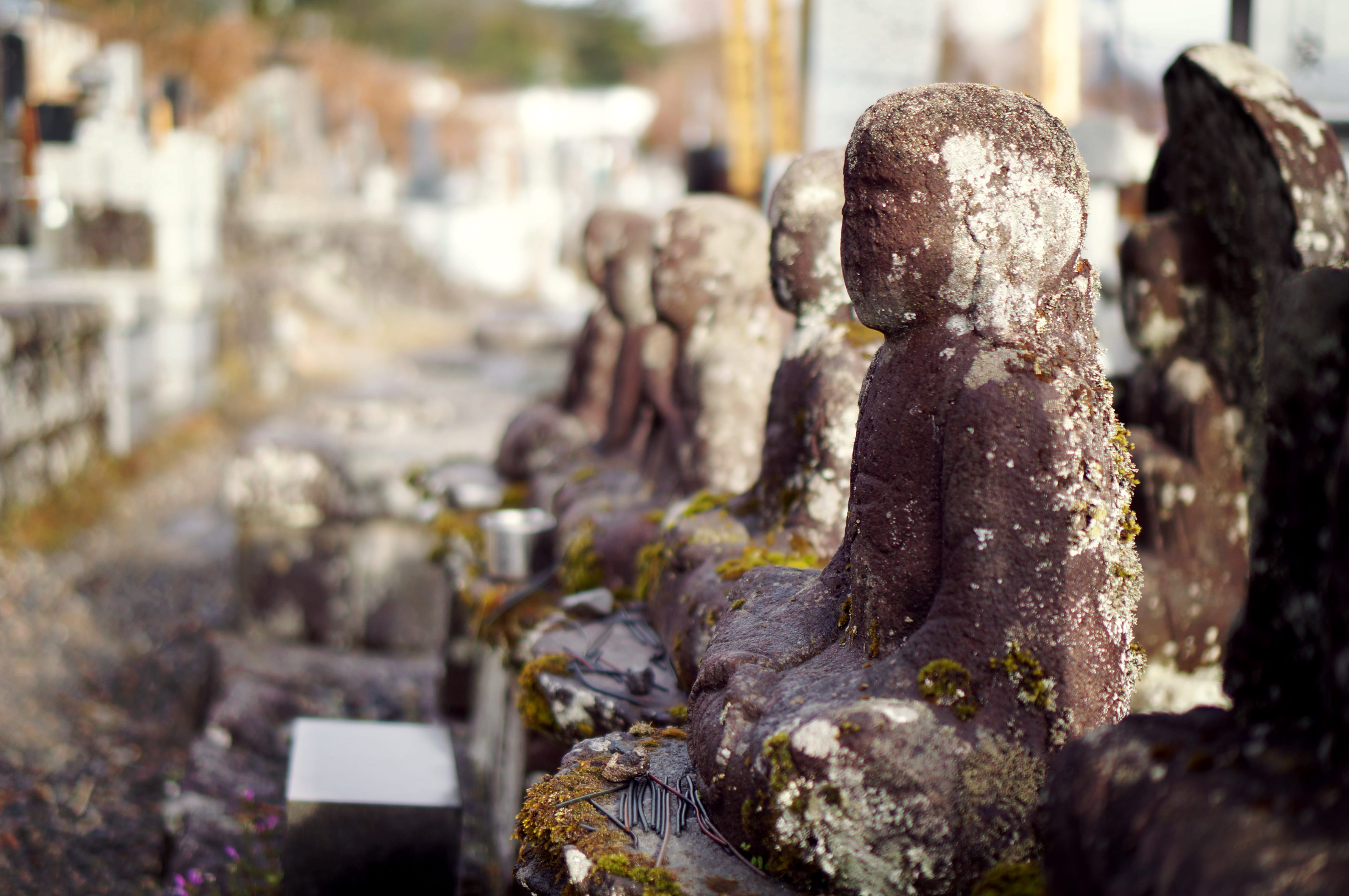 weathered, art and craft, nikko, statue, no people, day, representation, sculpture, belief, 4K, creativity, cemetery, built structure, solid, place of worship, HD Wallpaper