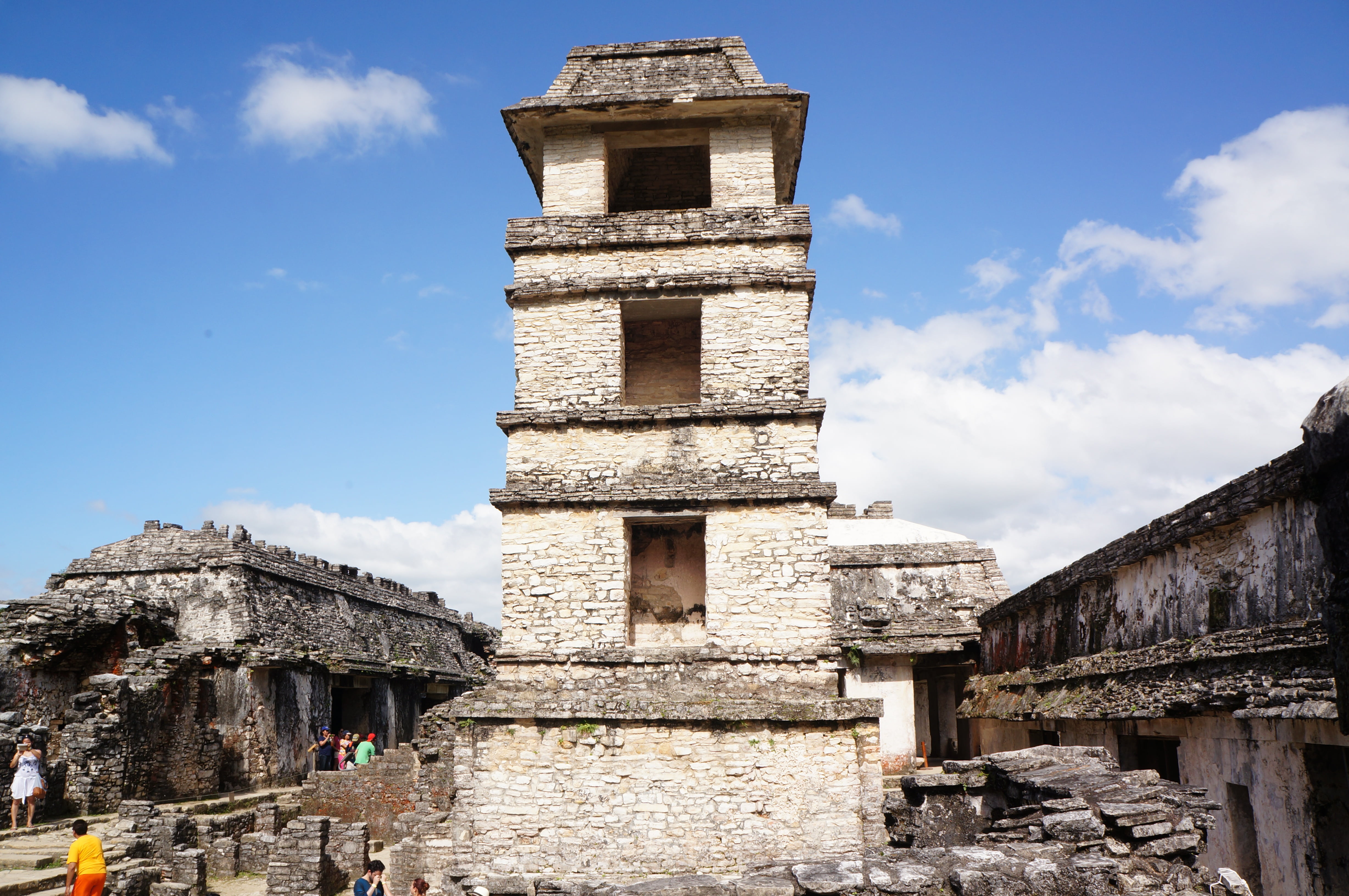 ancient, low angle view, cloud - sky, architecture, 4K, building, building exterior, travel destinations, religion, palenque, the ruins of the, pyramid, HD Wallpaper
