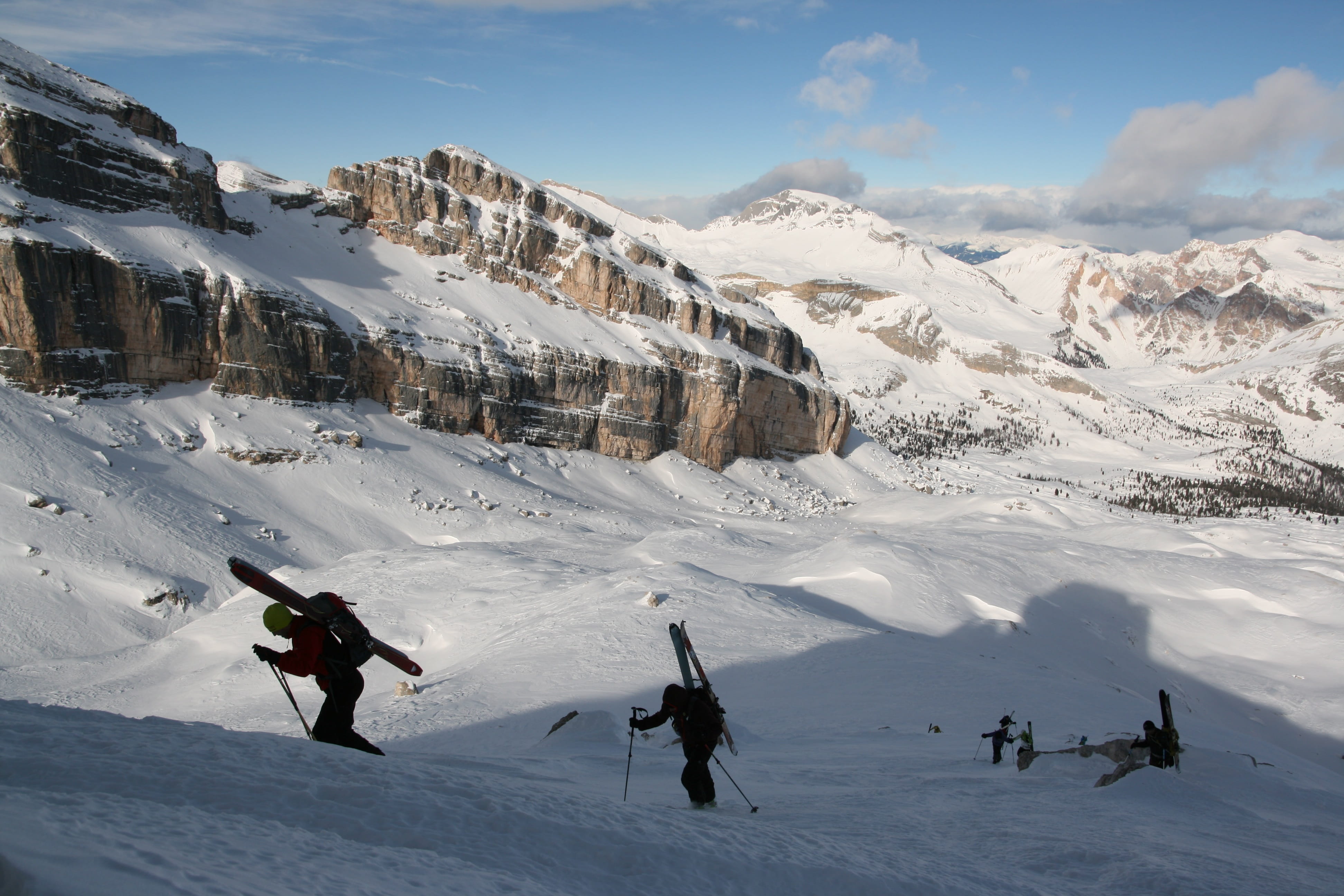 ski-wear, trip, scenics - nature, mountain, fanes of dolomites, Dolomites, warm clothing, leisure activity, 4K, skiing, sport, snowcapped mountain, winter, HD Wallpaper