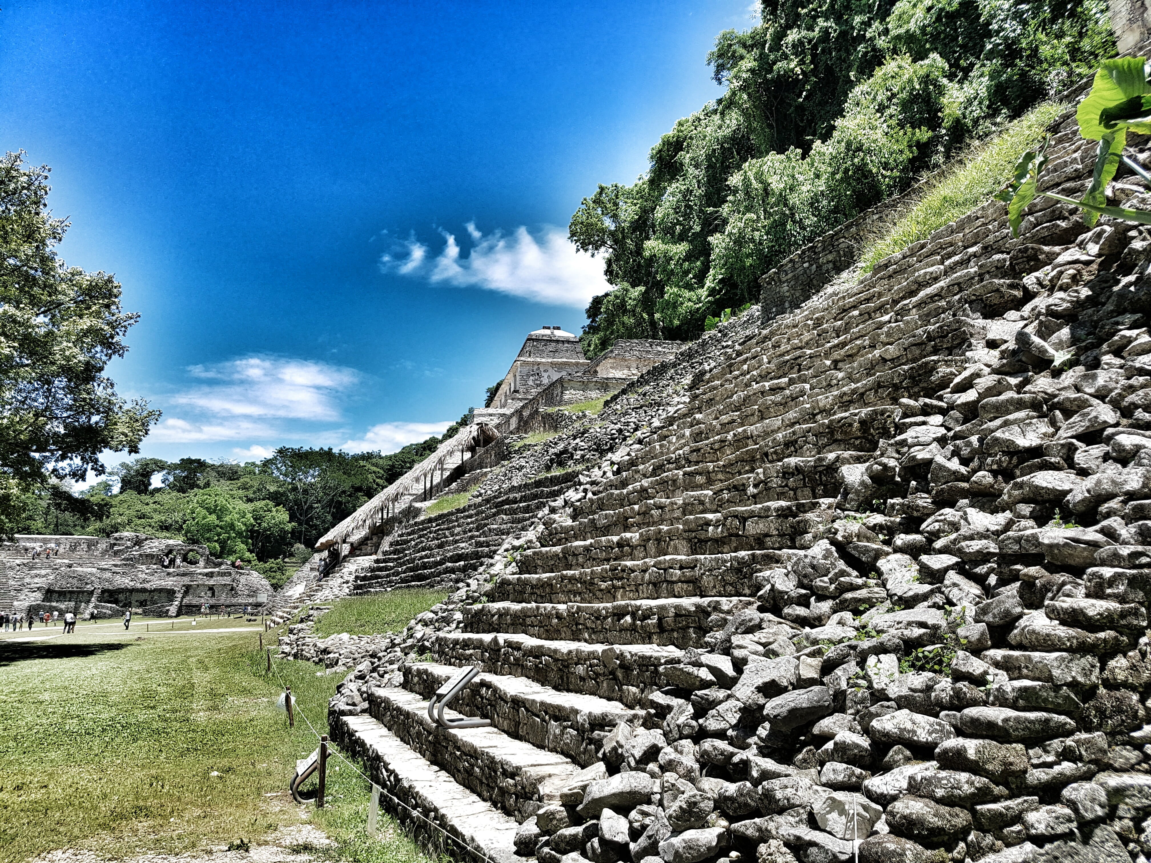 4K, tourism, old ruin, no people, ancient civilization, built structure, landscape, outdoors, ruined, sky, architecture, ancient, palenque, steps and staircases, HD Wallpaper