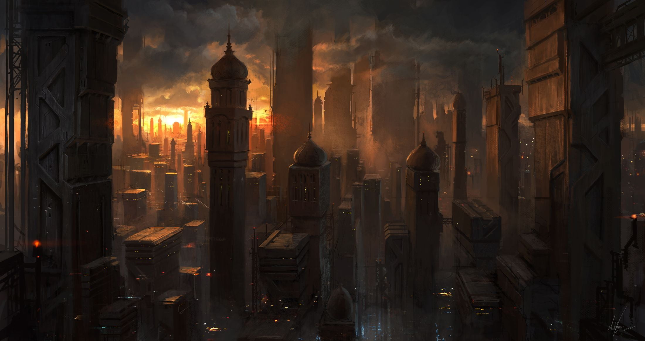 sunset, Michal Kus, office building exterior, history, ancient civilization, travel destinations, spirituality, skyscraper, city, future, religion, night, HD Wallpaper