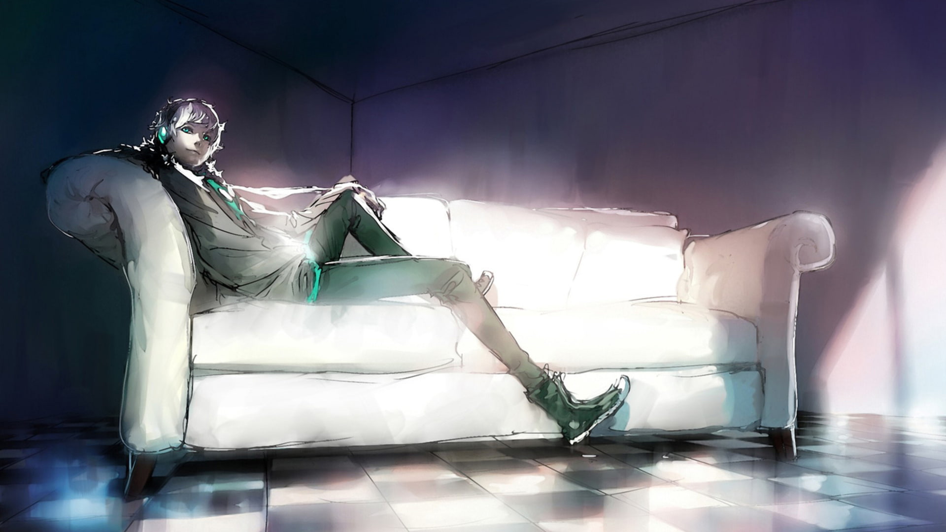 placebo, boys, fisheye, headphones, 1080P, men, art, music, HD Wallpaper