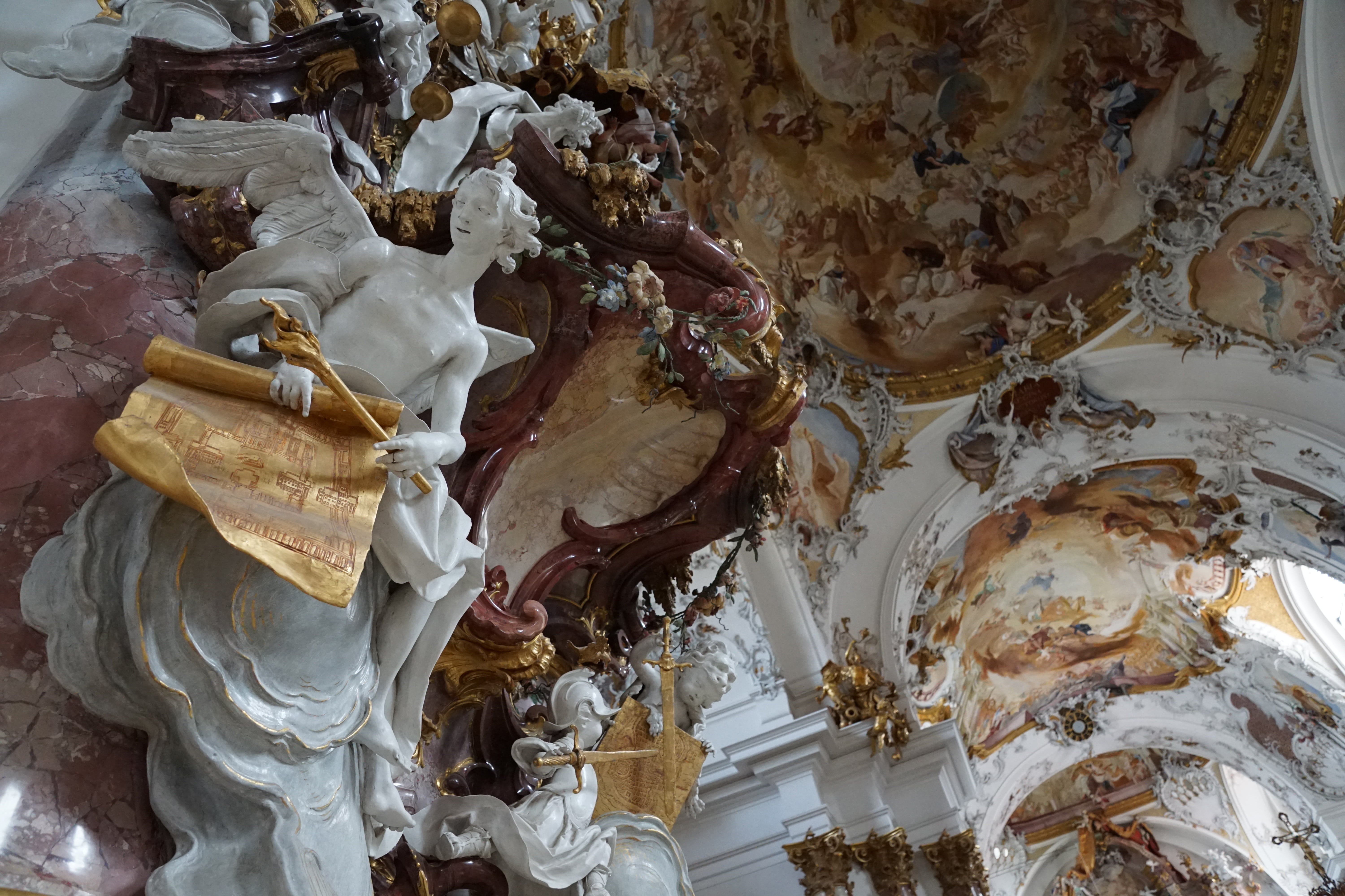 faith, religion, creativity, church, art and craft, god, letters, built structure, ceiling, monastery, representation, germany, place of worship, spirituality, HD Wallpaper