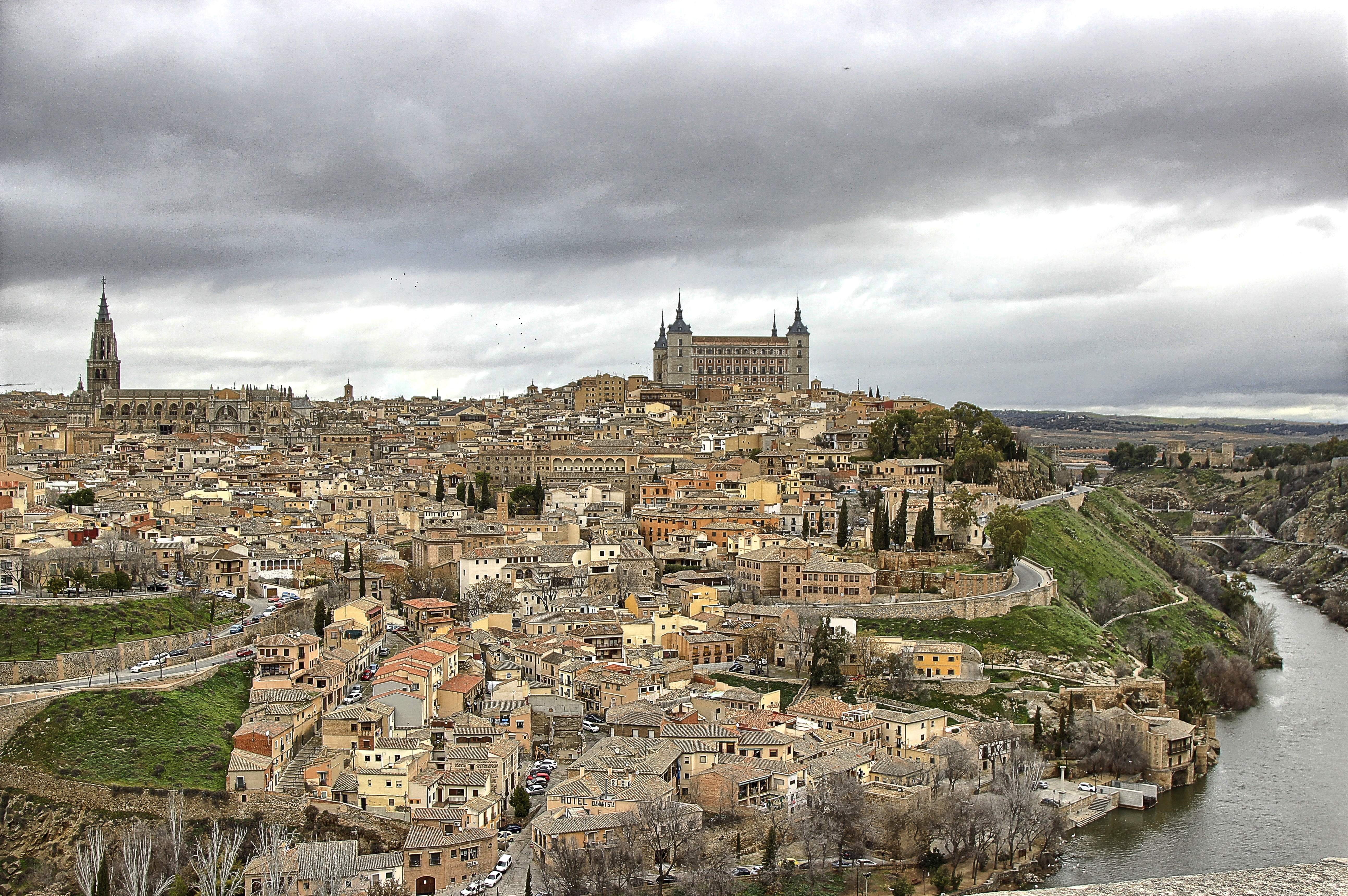 panoramic, history, residential district, nature, town, toledo, photo, tajo, architecture, building exterior, crowded, 5K, high angle view, place of worship, HD Wallpaper