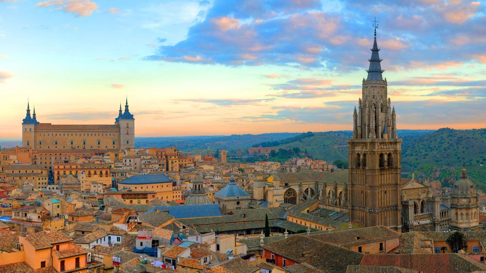 toledo, spain, panorama, 1080P, HD Wallpaper