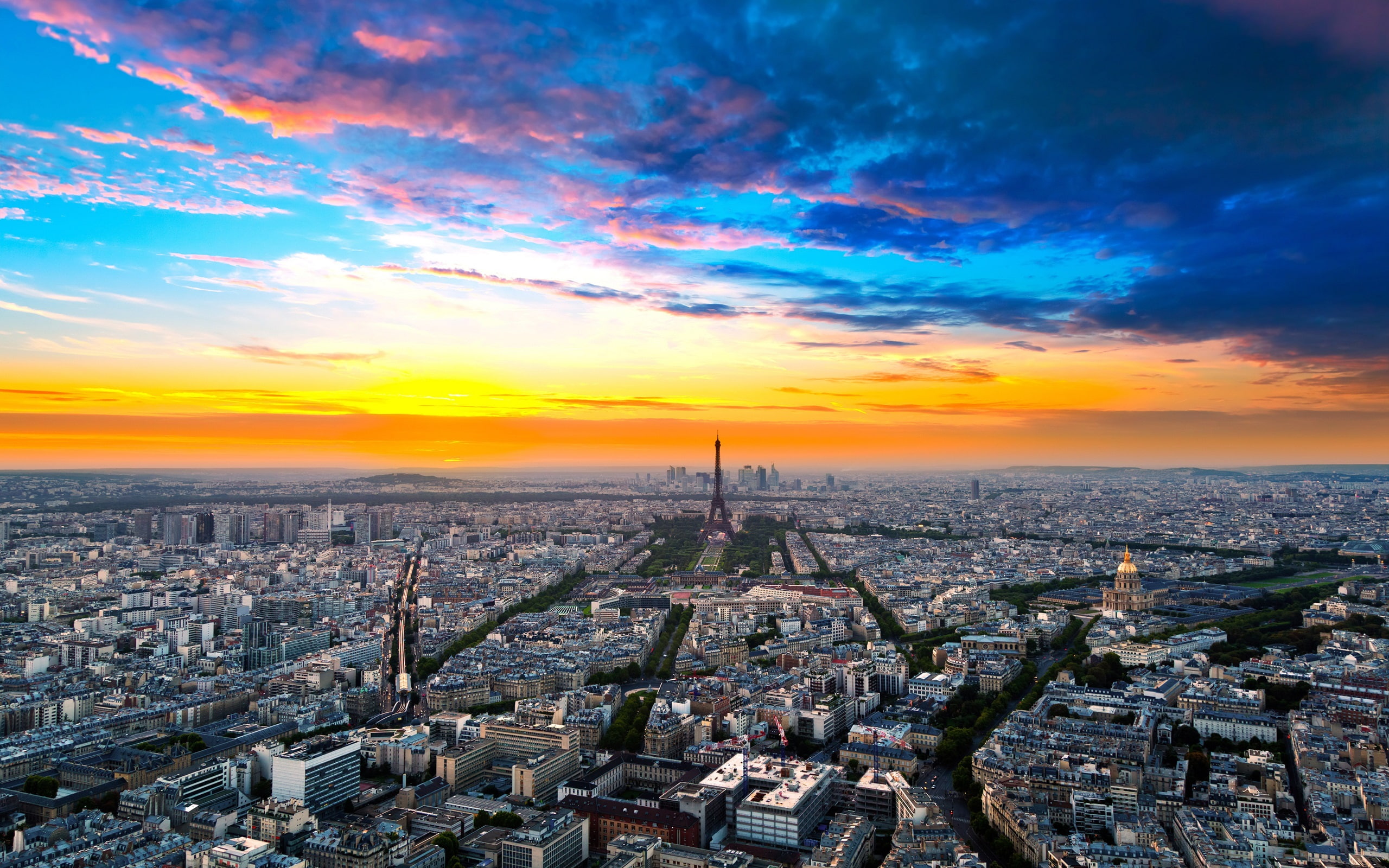 Street, Dusk, Clouds, Paris, City, Sky, France, 2K, Houses, HD Wallpaper