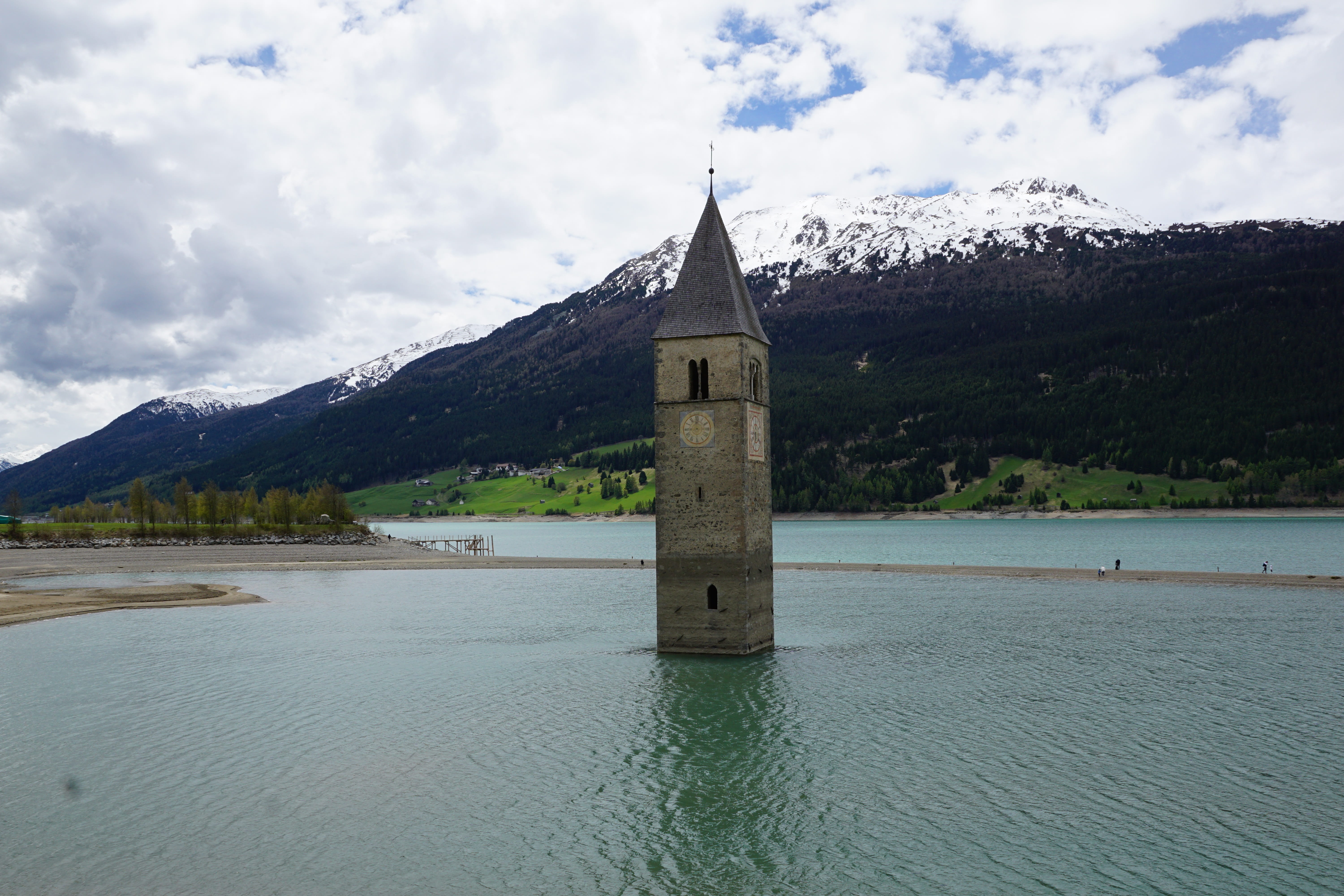 cloud - sky, architecture, adige, religion, summer, built structure, mountain, building exterior, sky, scenics - nature, outdoors, blue, tower, st valentin auf der haide, HD Wallpaper