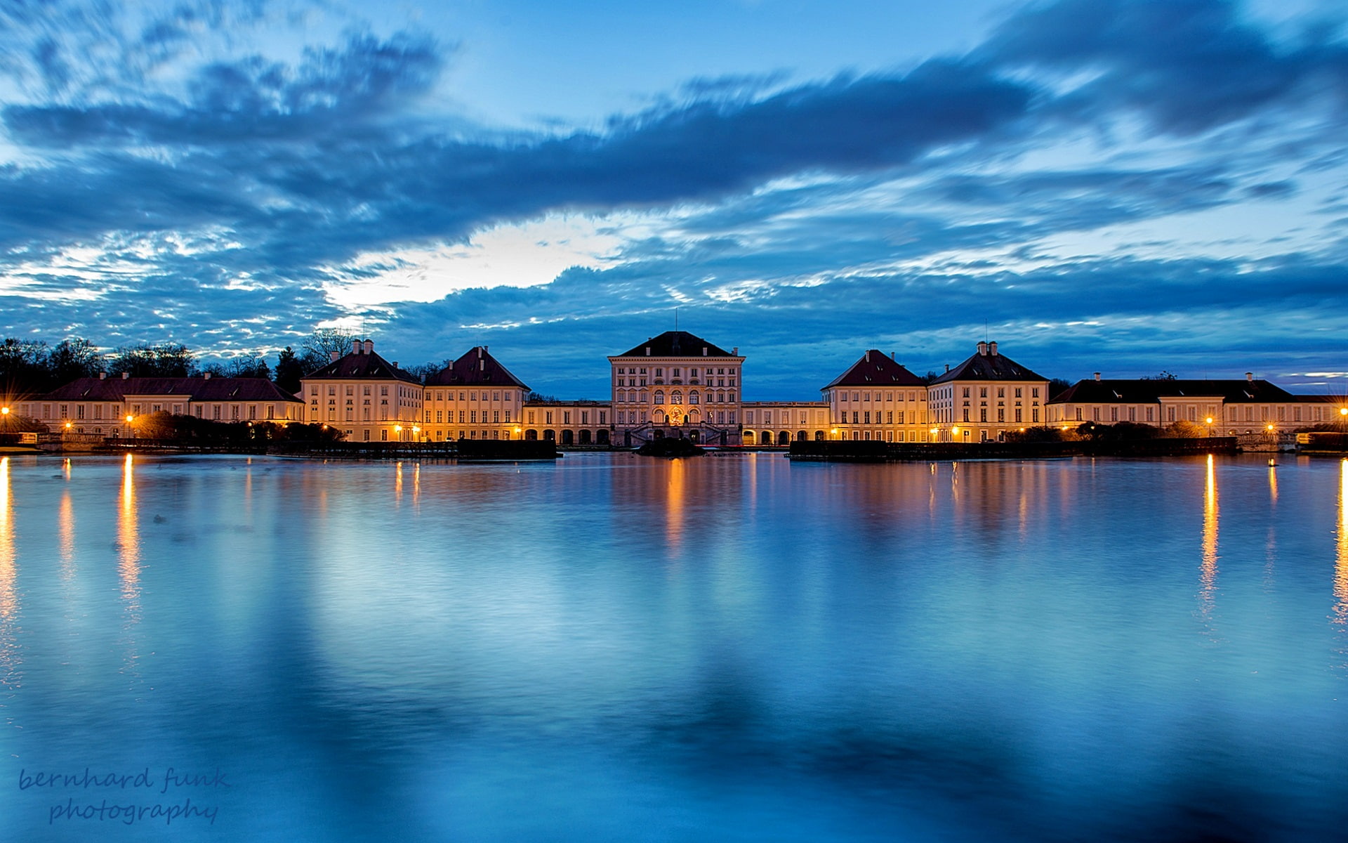 Castle, Munich, 1080P, Blue, Night, City, River, Bavaria, Germany, HD Wallpaper