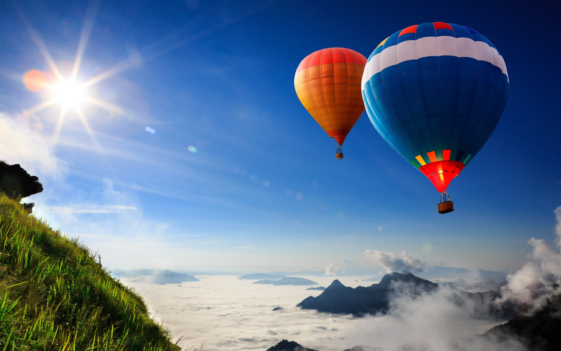 balloons, air, flight, 1080P, hot, background, landscape, HD Wallpaper