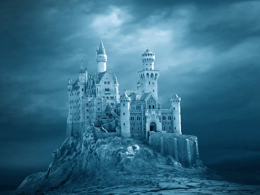 outdoors, building exterior, the past, sky, cloud - sky, dusk, storm, overcast, tower, history, illustration, architecture, travel, cold temperature, 480P, HD Wallpaper