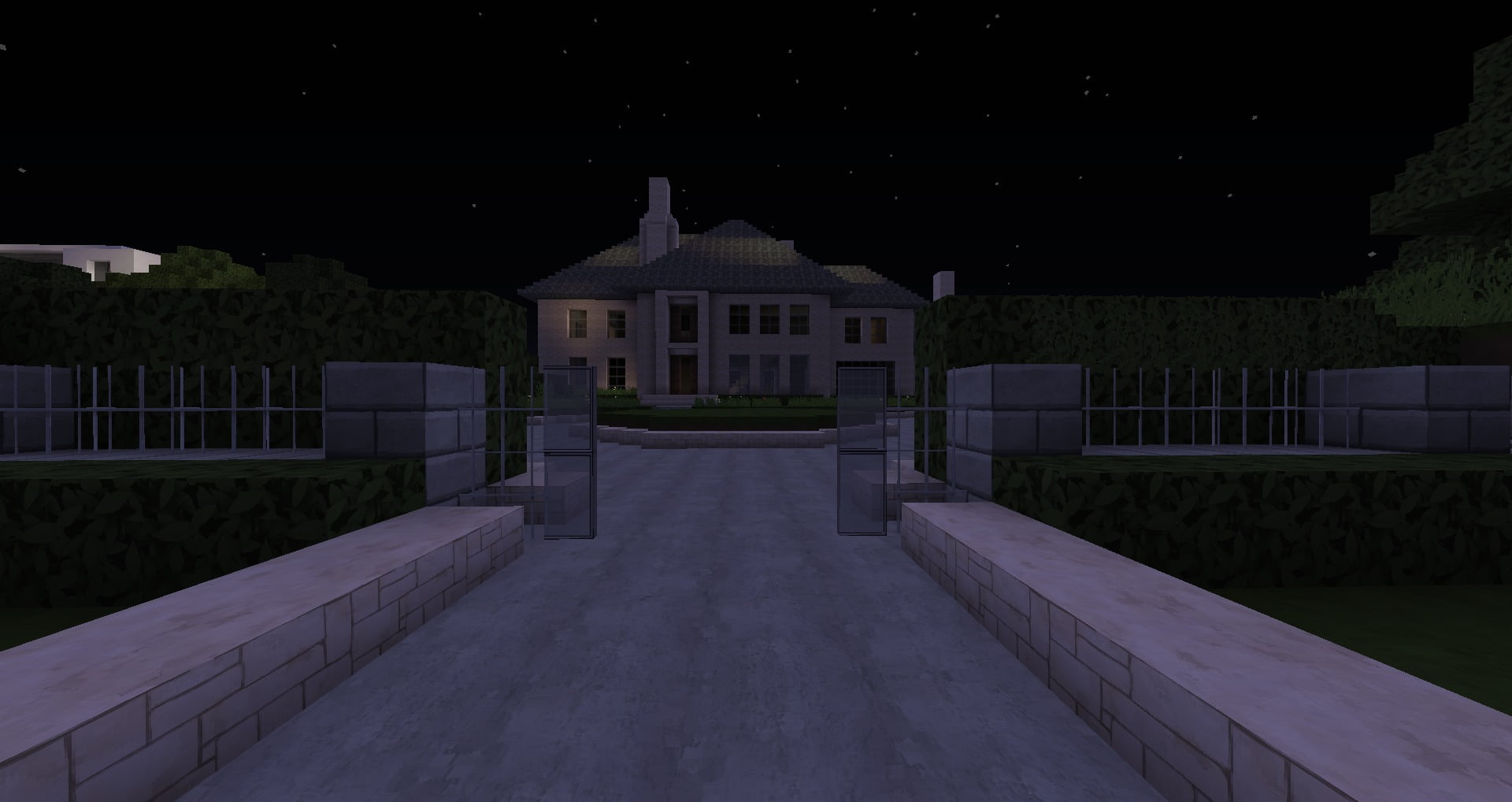 house, no people, garden path, building, railing, the way forward, outdoors, mansions, Minecraft, star - space, sky, nature, residential district, architecture, HD Wallpaper