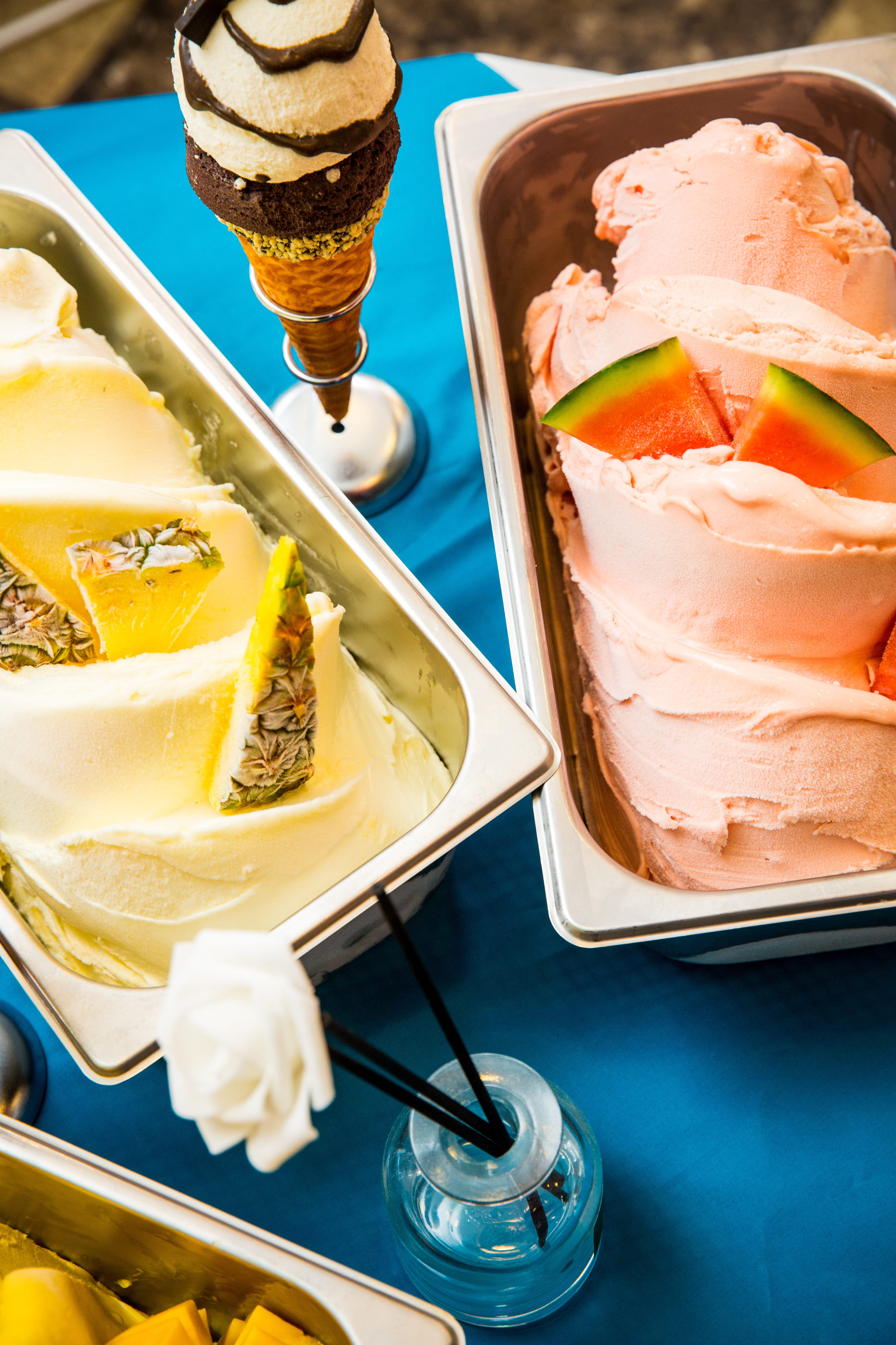slice, food and drink, sweet, temptation, healthy eating, food, refreshment, no people, watermelon ice cream, high angle view, koreagelato, 5K, dessert, Phone HD Wallpaper