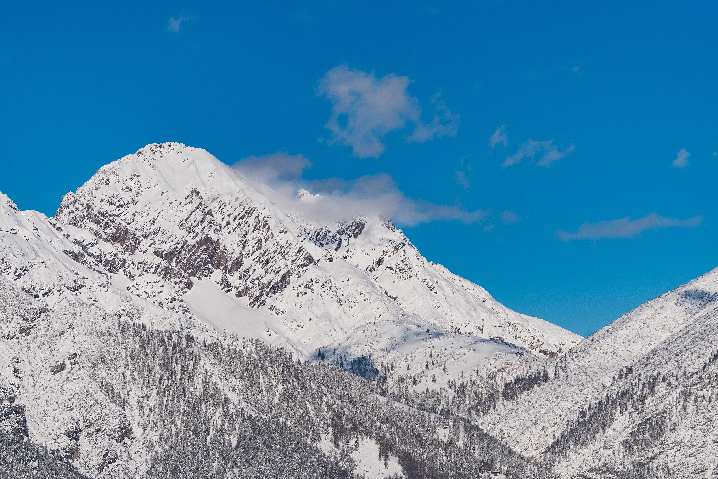 Paul Gilmore, far view, nature, landscape, mountains, Austria, 2K, snow, snowy peak, sky, HD Wallpaper