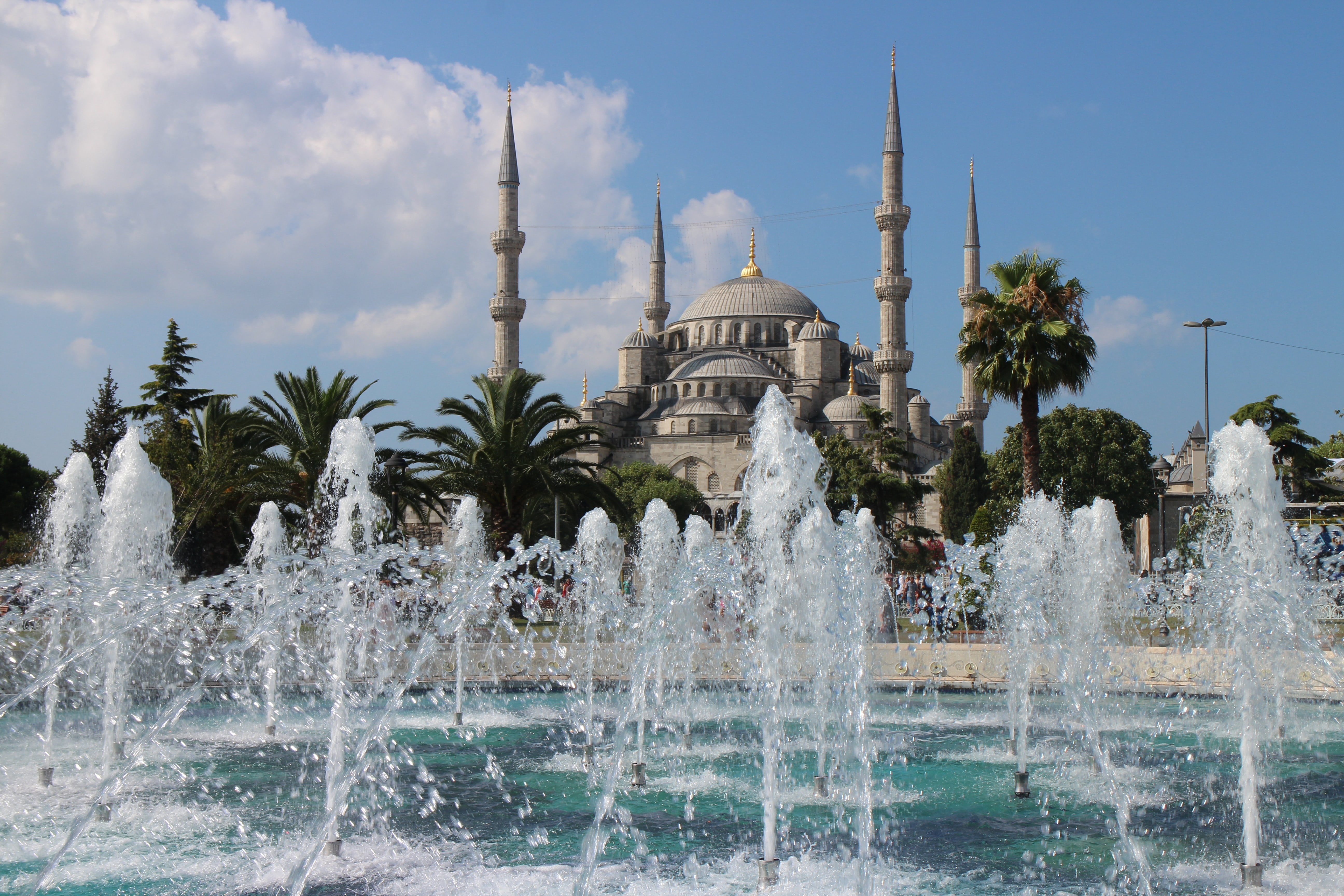 turkey, outdoors, spirituality, built structure, spire, travel destinations, religion, no people, waterfront, istanbul, building, landmark, water, house of prayer, HD Wallpaper