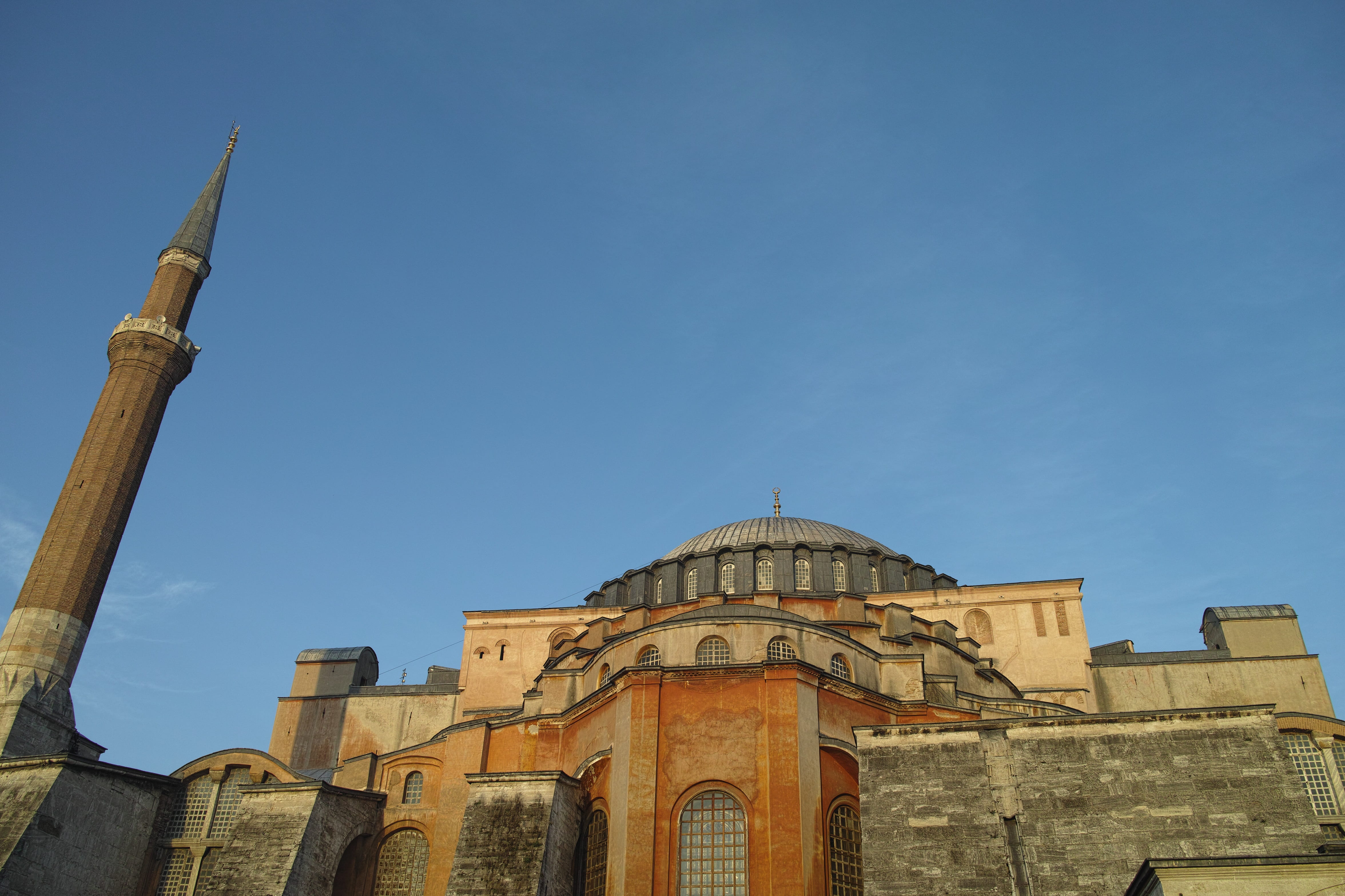 istanbul, on, beautiful, day, place of worship, blue, spirituality, Cliche, old, building, middle east, muslim, perspective, spire, history, 4K, outdoors, HD Wallpaper