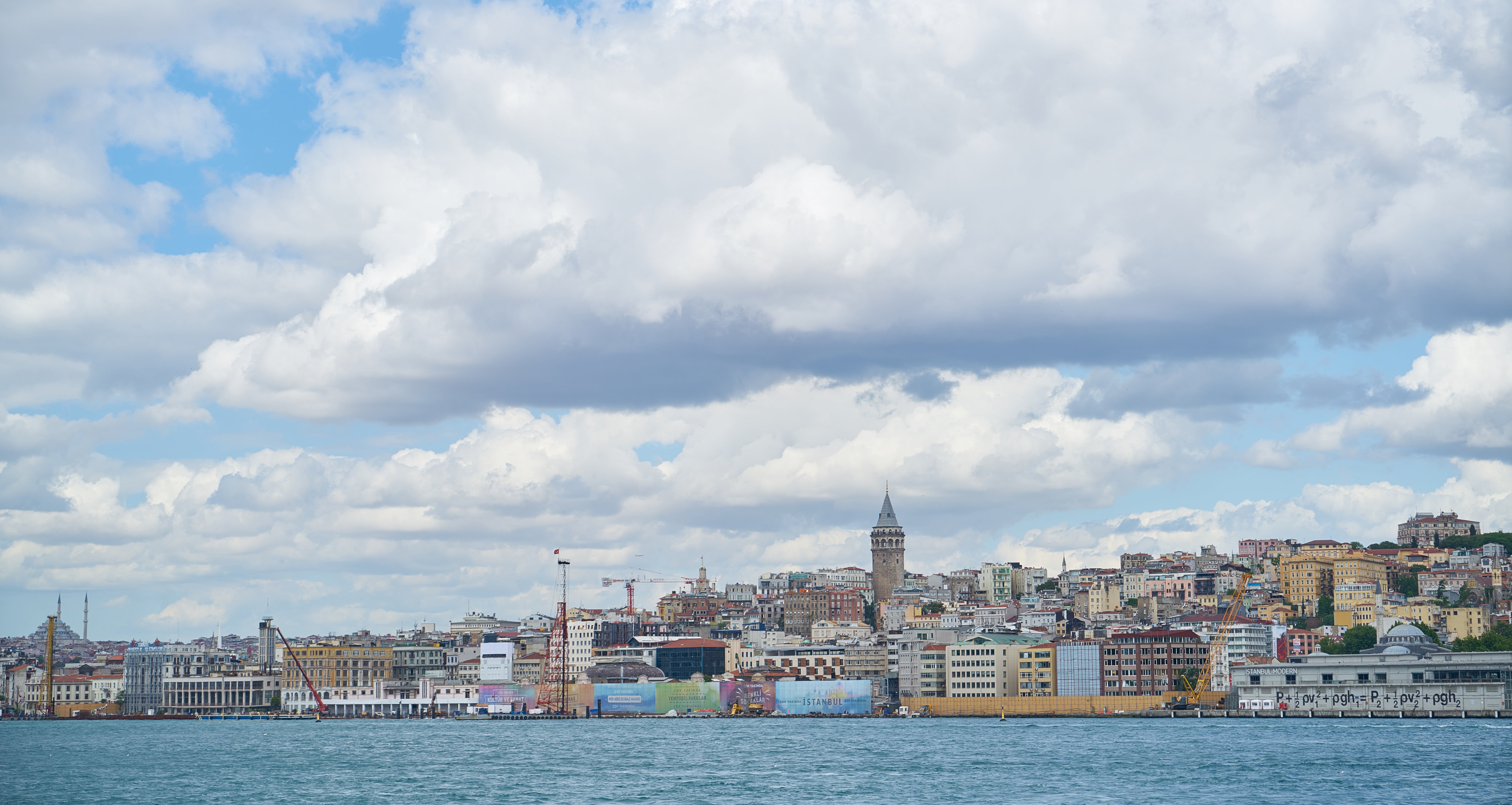 turkey, skyscraper, clouds, cloud - sky, waterfront, building exterior, residential district, built structure, composition, day, transportation, peace, HD Wallpaper