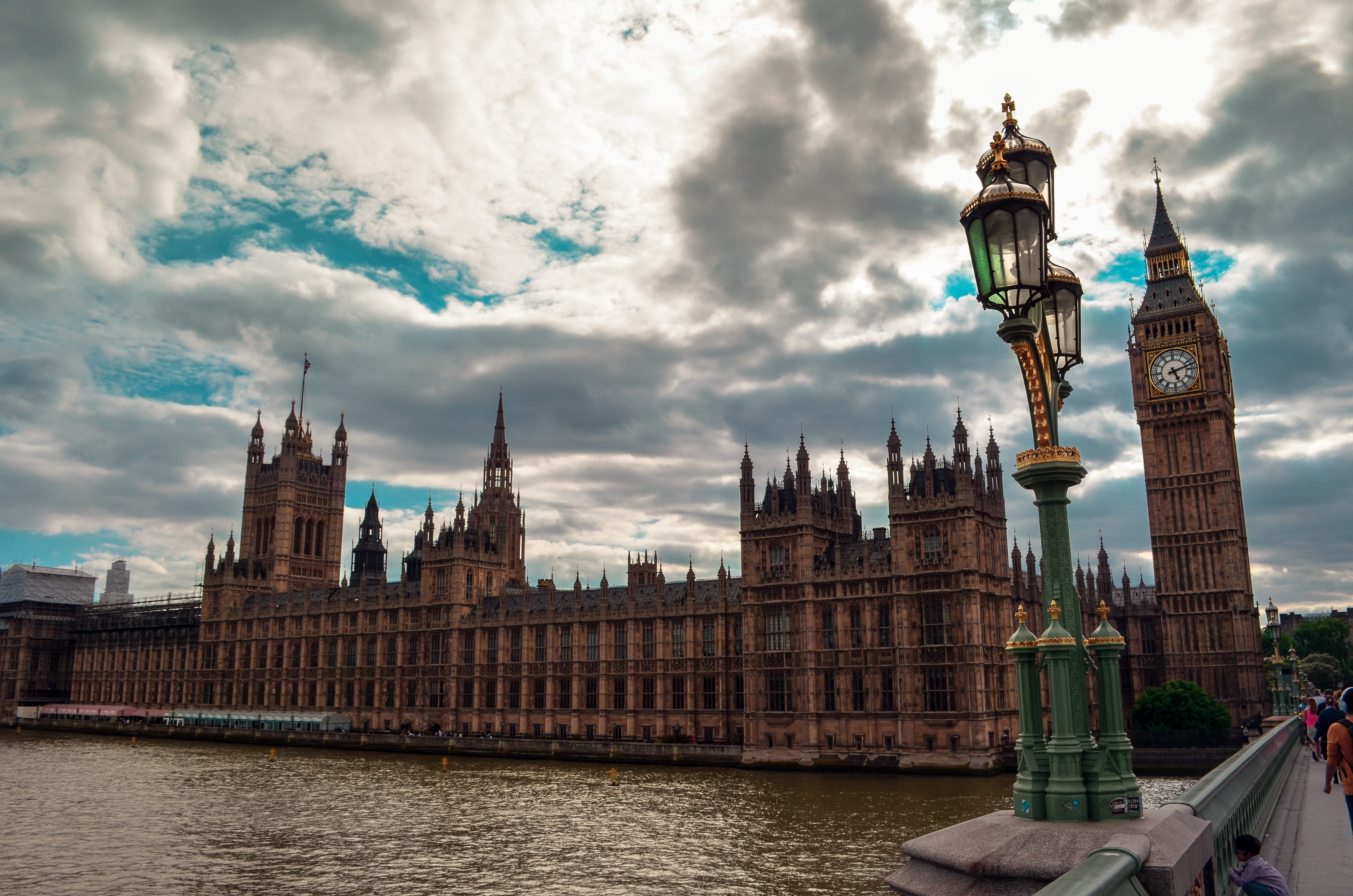 statue, government, bigben, city, tall - high, building, sky, blue, river, building exterior, cloud - sky, built structure, tower, travel destinations, HD Wallpaper