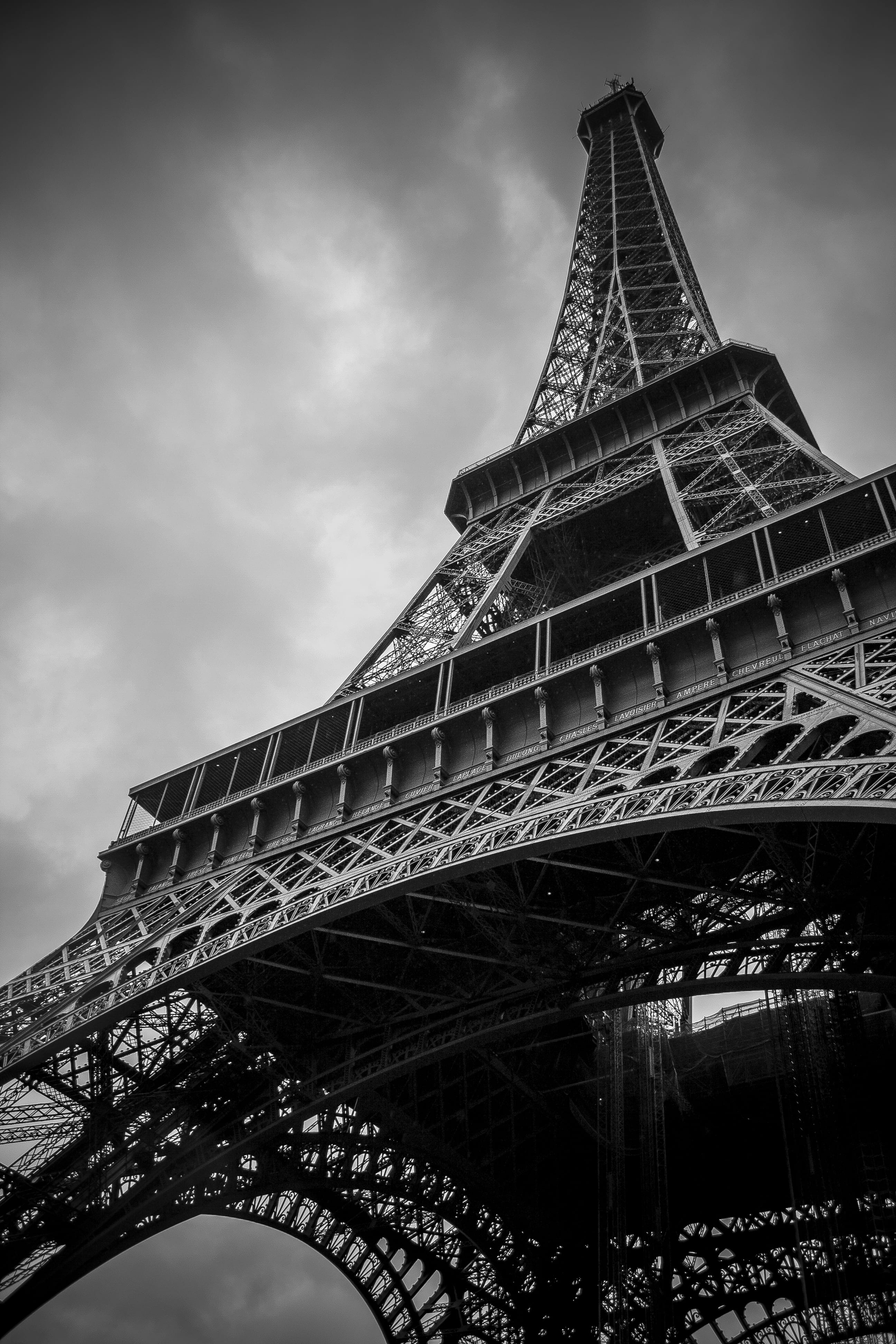 paris, the past, grayscale, landmark, architectural feature, eiffel tower, day, sky, nature, pari, built structure, tourism, worms, architecture, monument, Phone HD Wallpaper