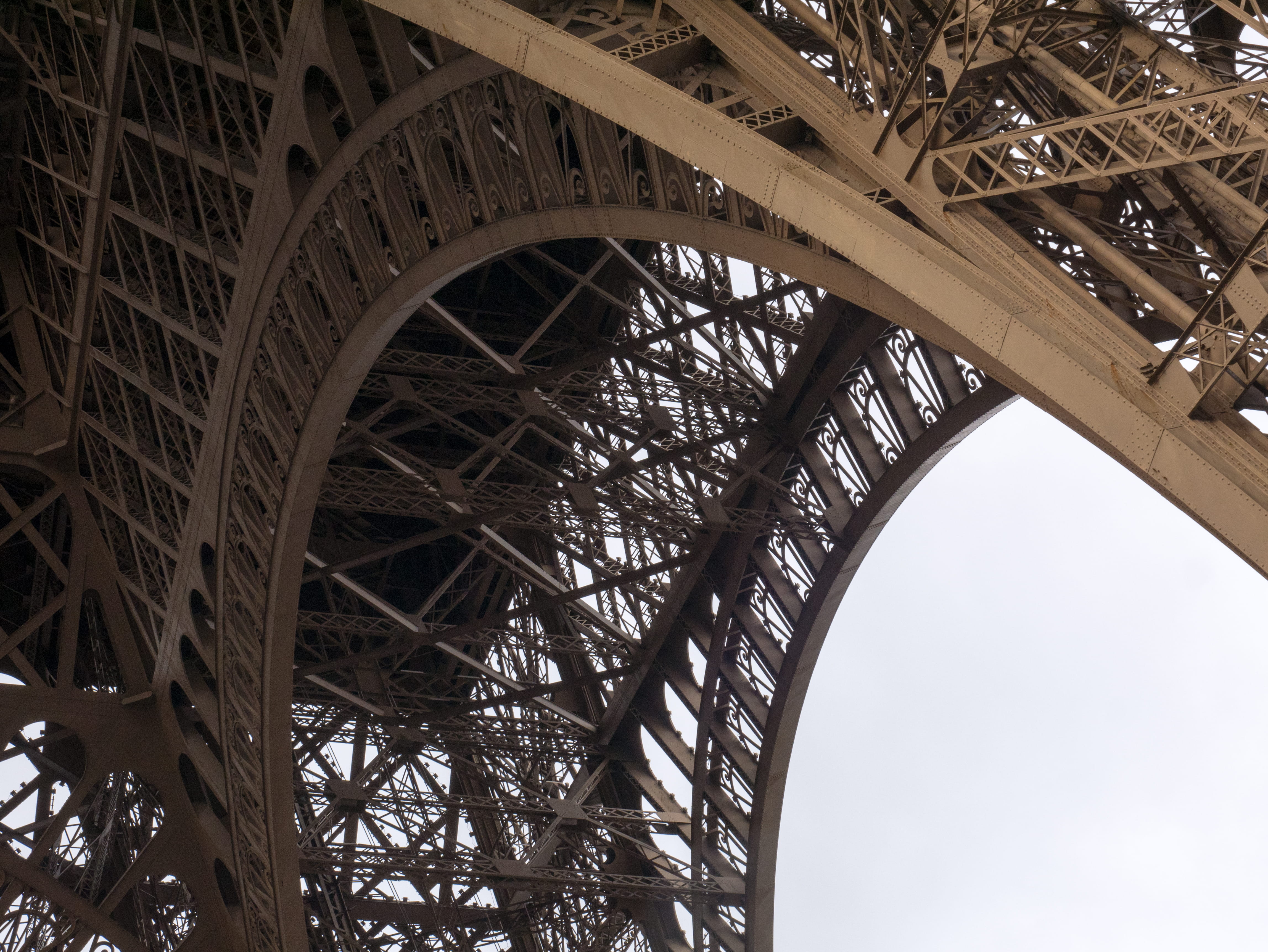 metal, iron, built structure, architecture, ceiling, architectural feature, architecture and art, tall - high, tourism, eiffeltower, 4K, tower, outdoors, HD Wallpaper